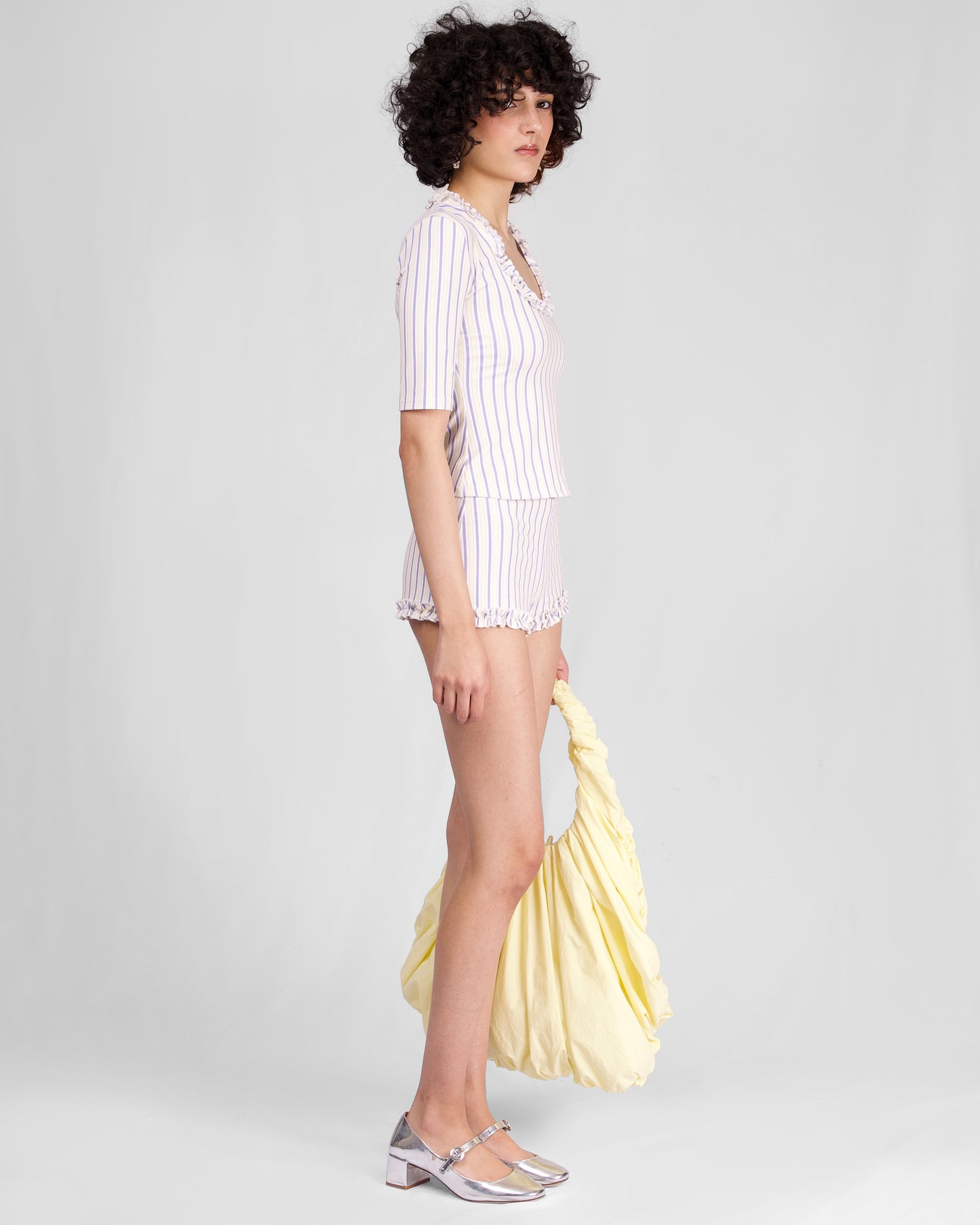 Ruffle Beach Top - Pacific Stripe