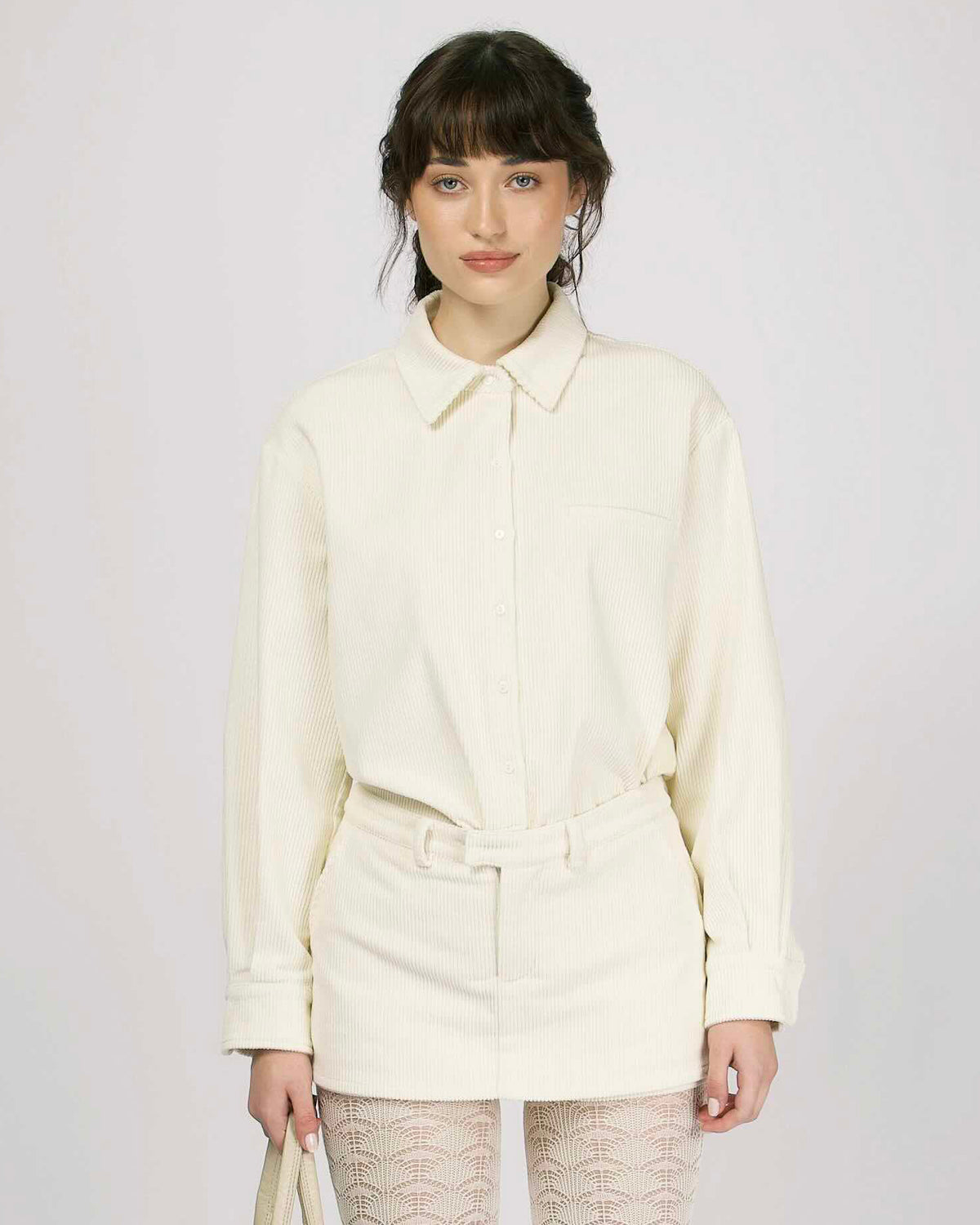 Cord Long Sleeve Shirt - Cream