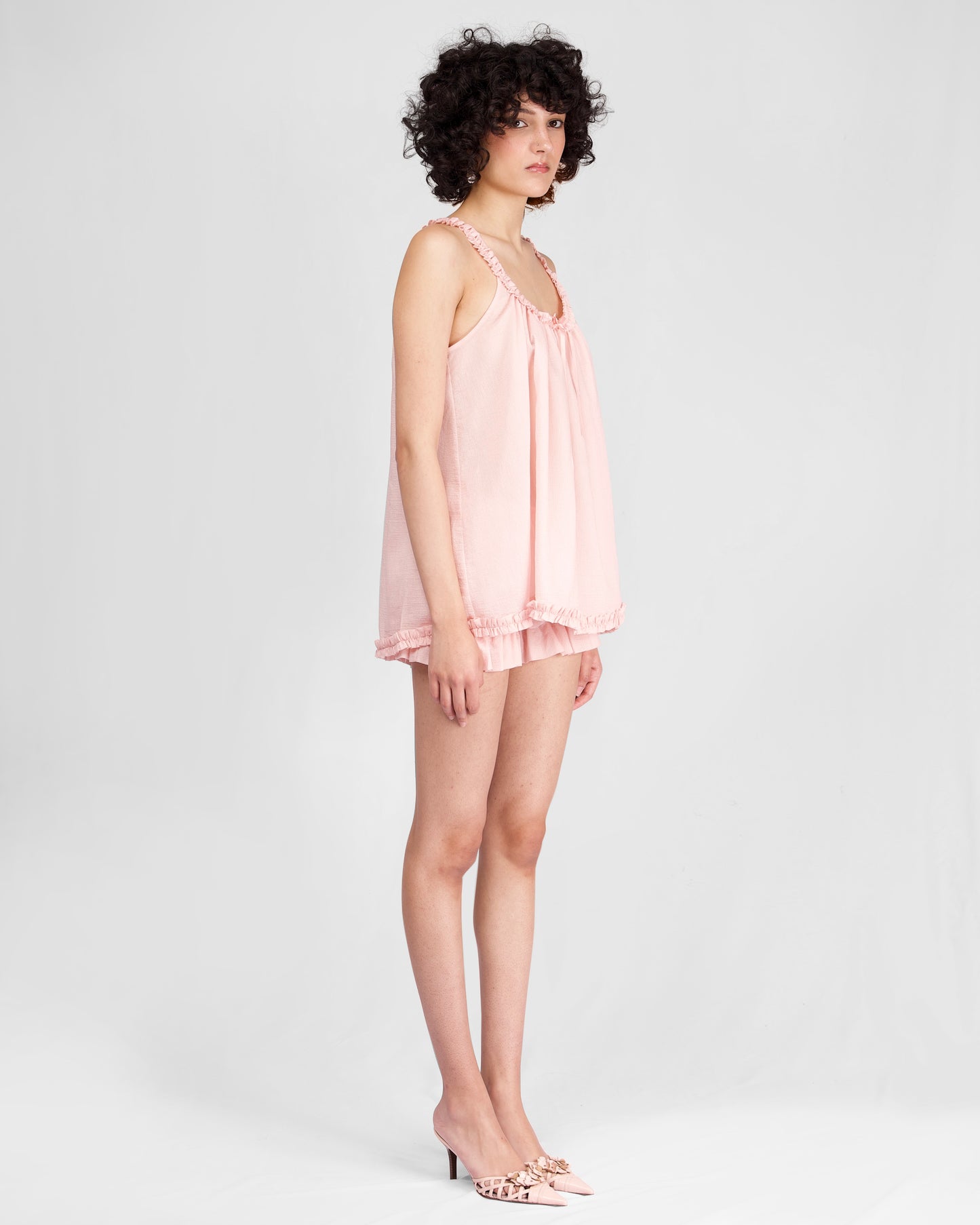 Ruche Sheer Camisole - Sorbet