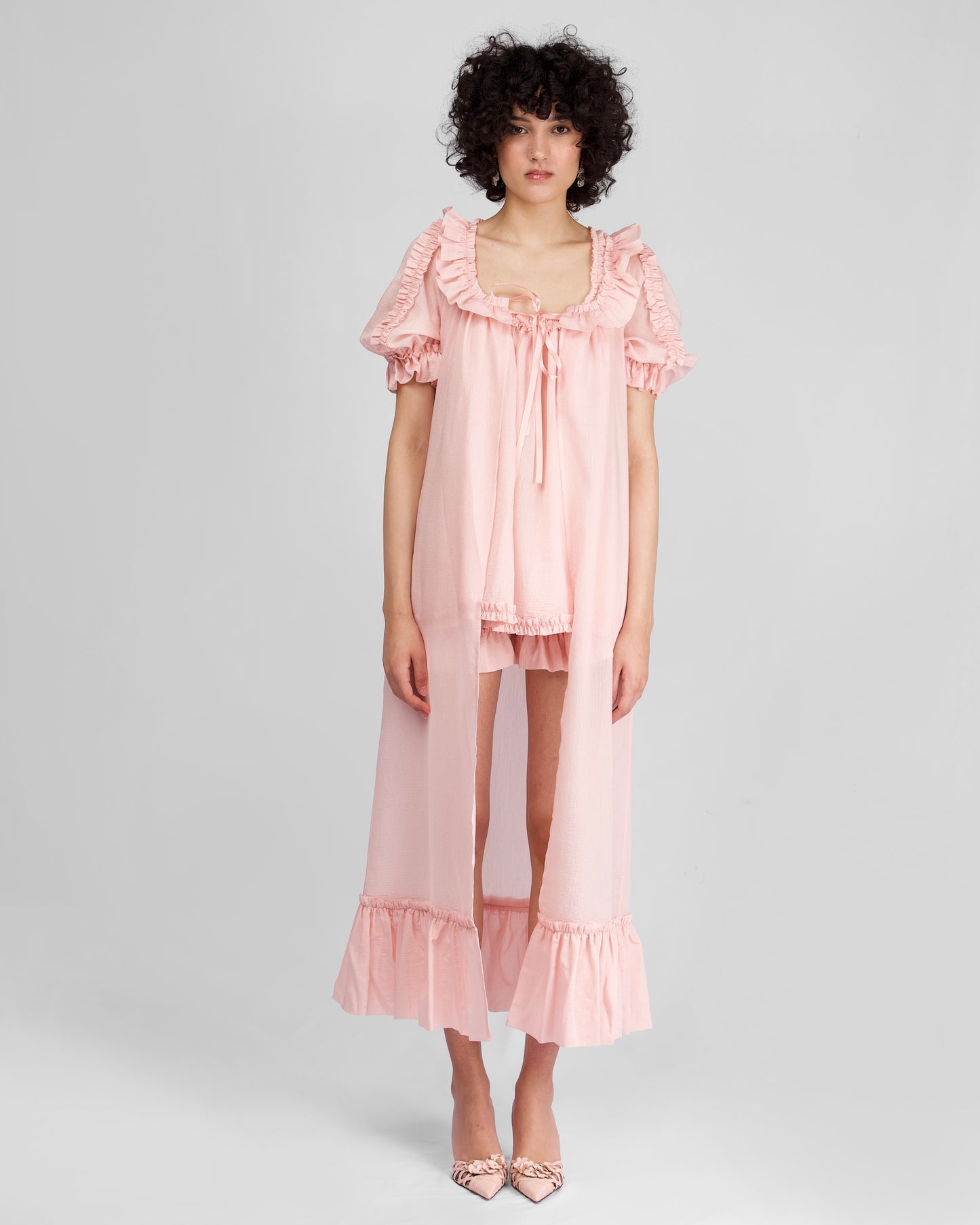 Sheer Frill Cover-up - Sorbet