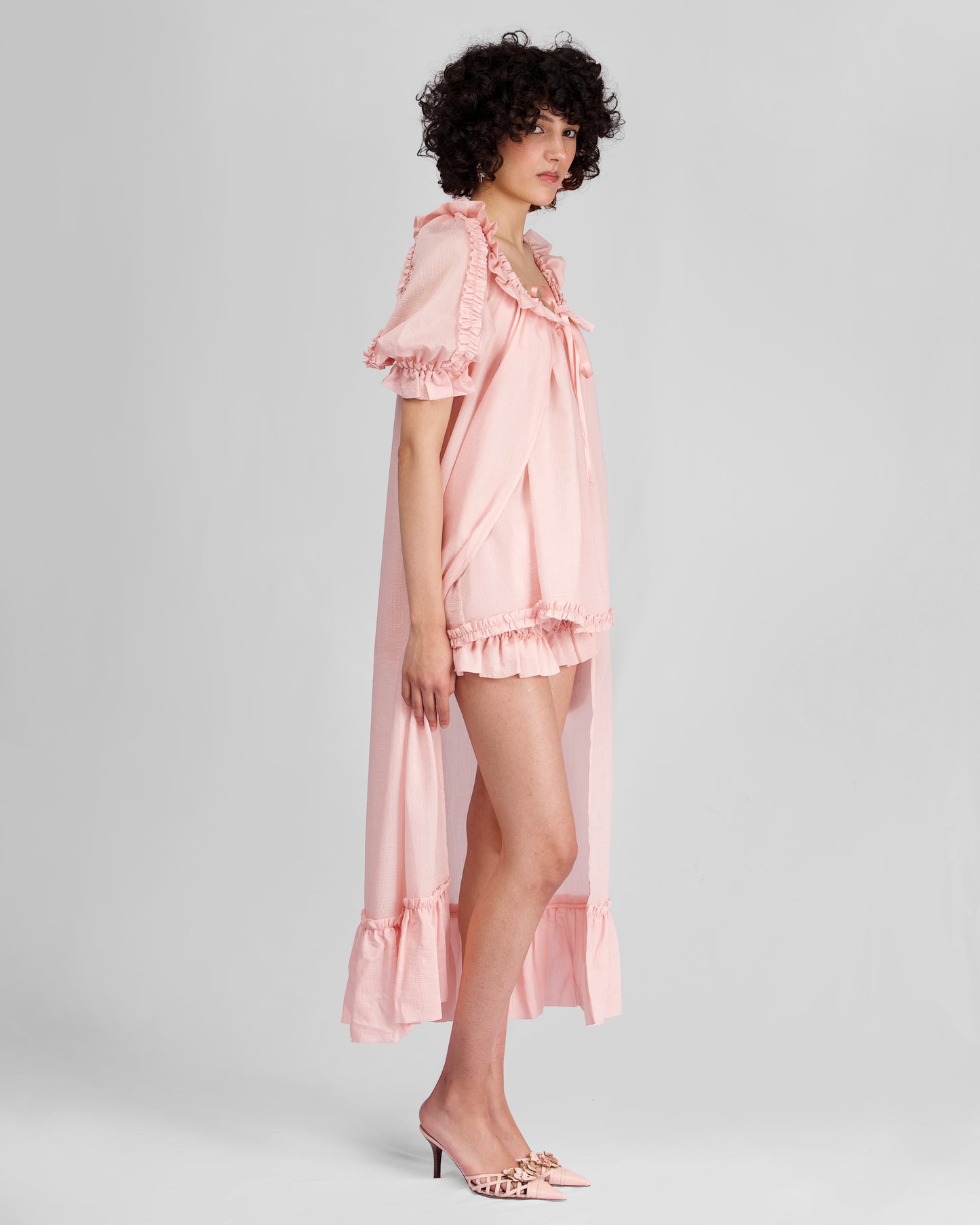 Sheer Frill Cover-up - Sorbet