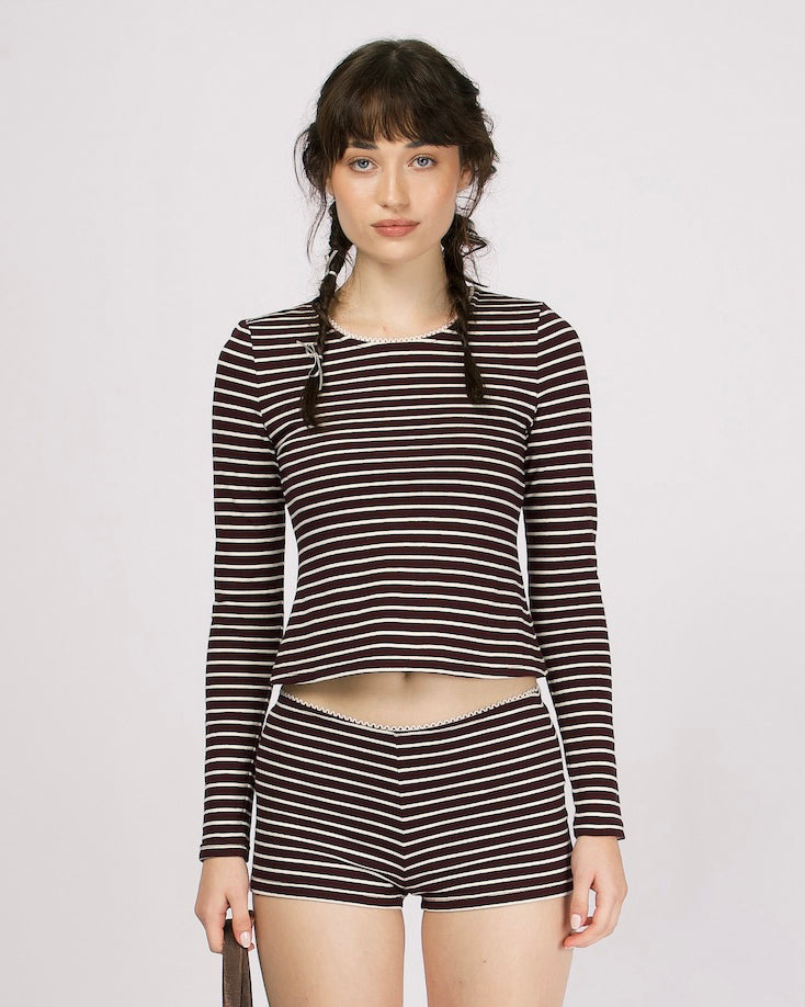 Long Sleeve Crewneck - Dirt Stripe