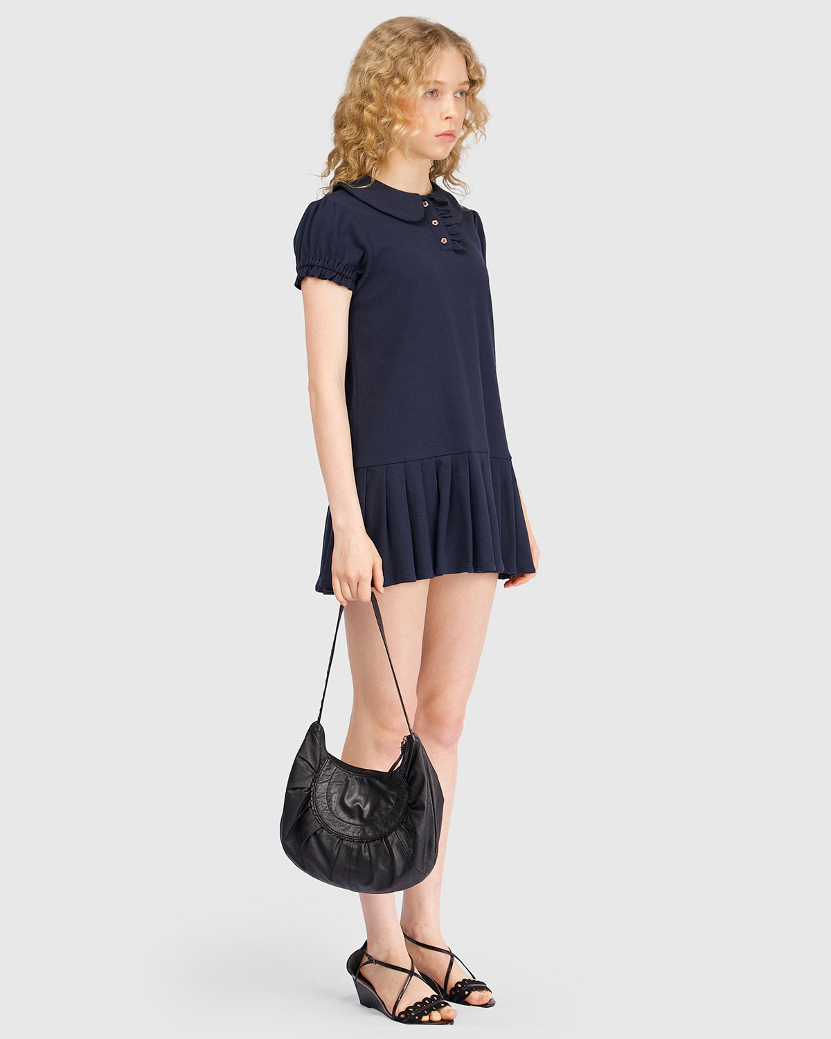 Polo Mini Pleat Dress - Navy