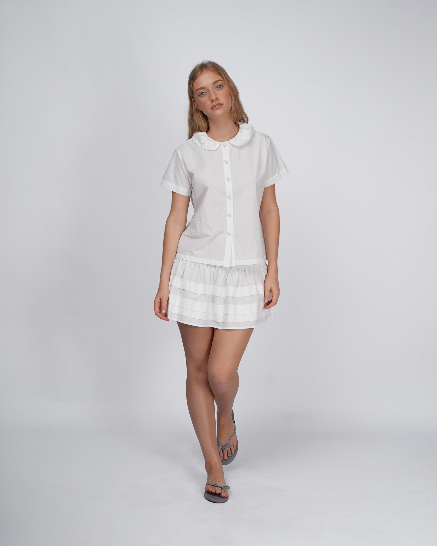 Esme Button Shirt - White