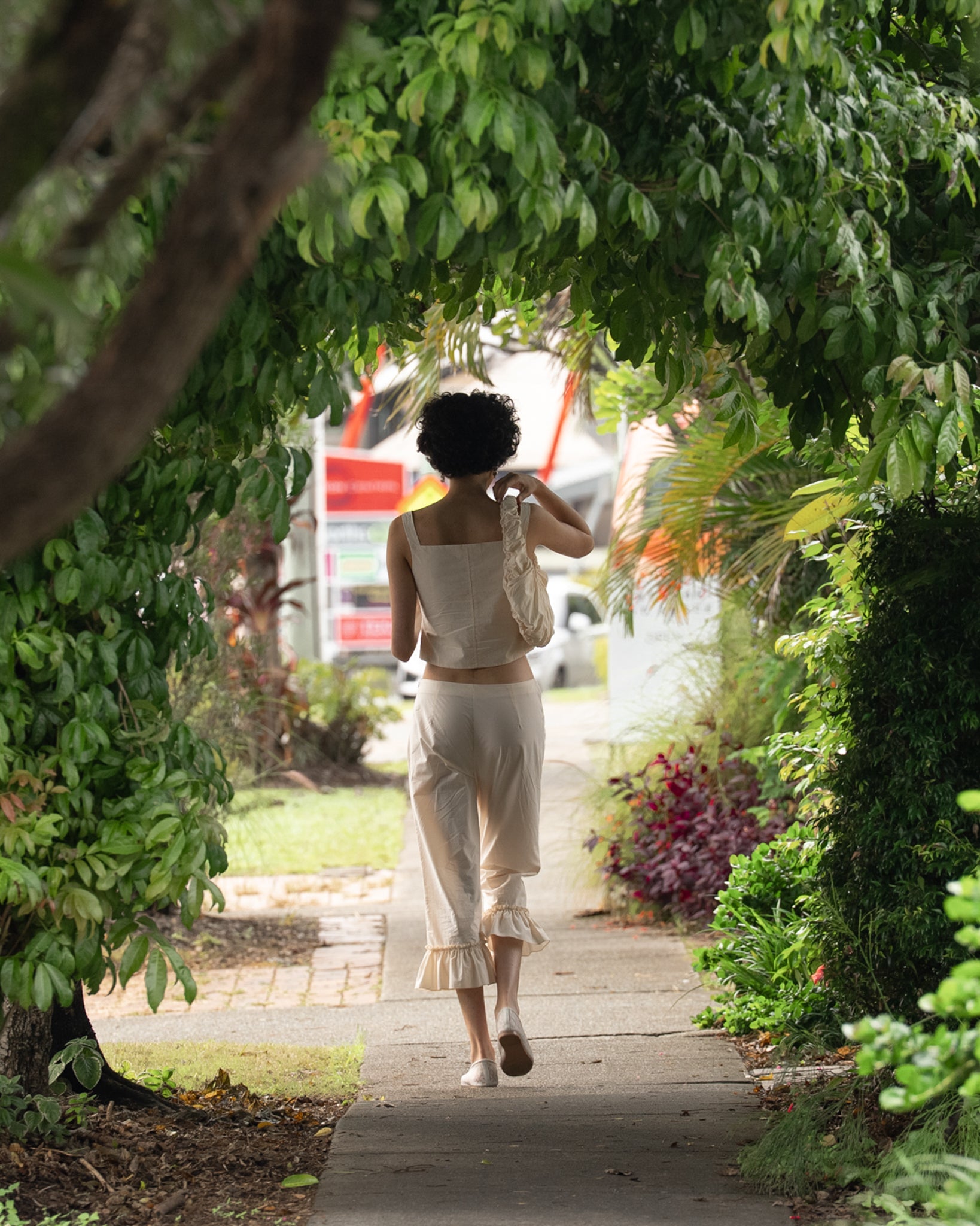 My Mum Made It - Frill Capri Pant - Bone
