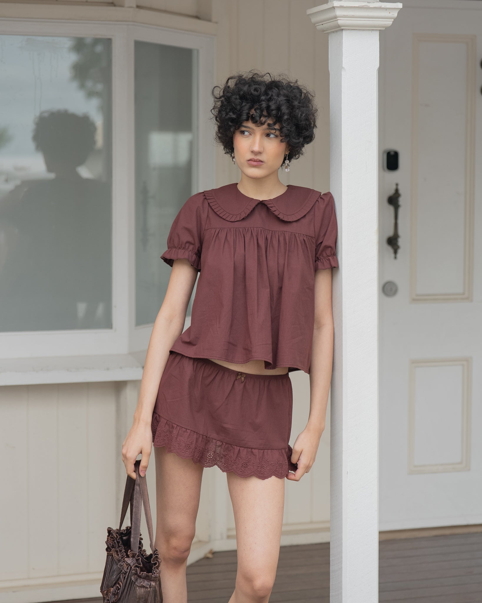 My Mum Made It - Lace Mini Skirt - Dirt