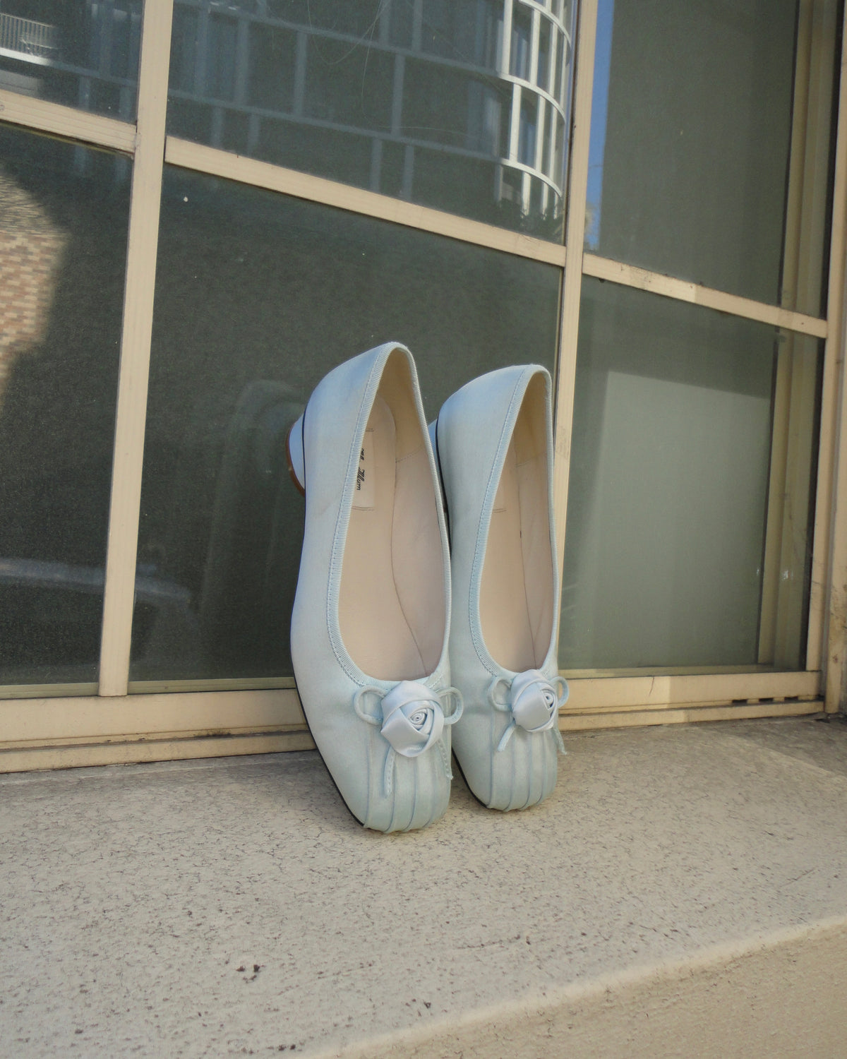 Rosette Silk Ballet Pumps - Bluewishes