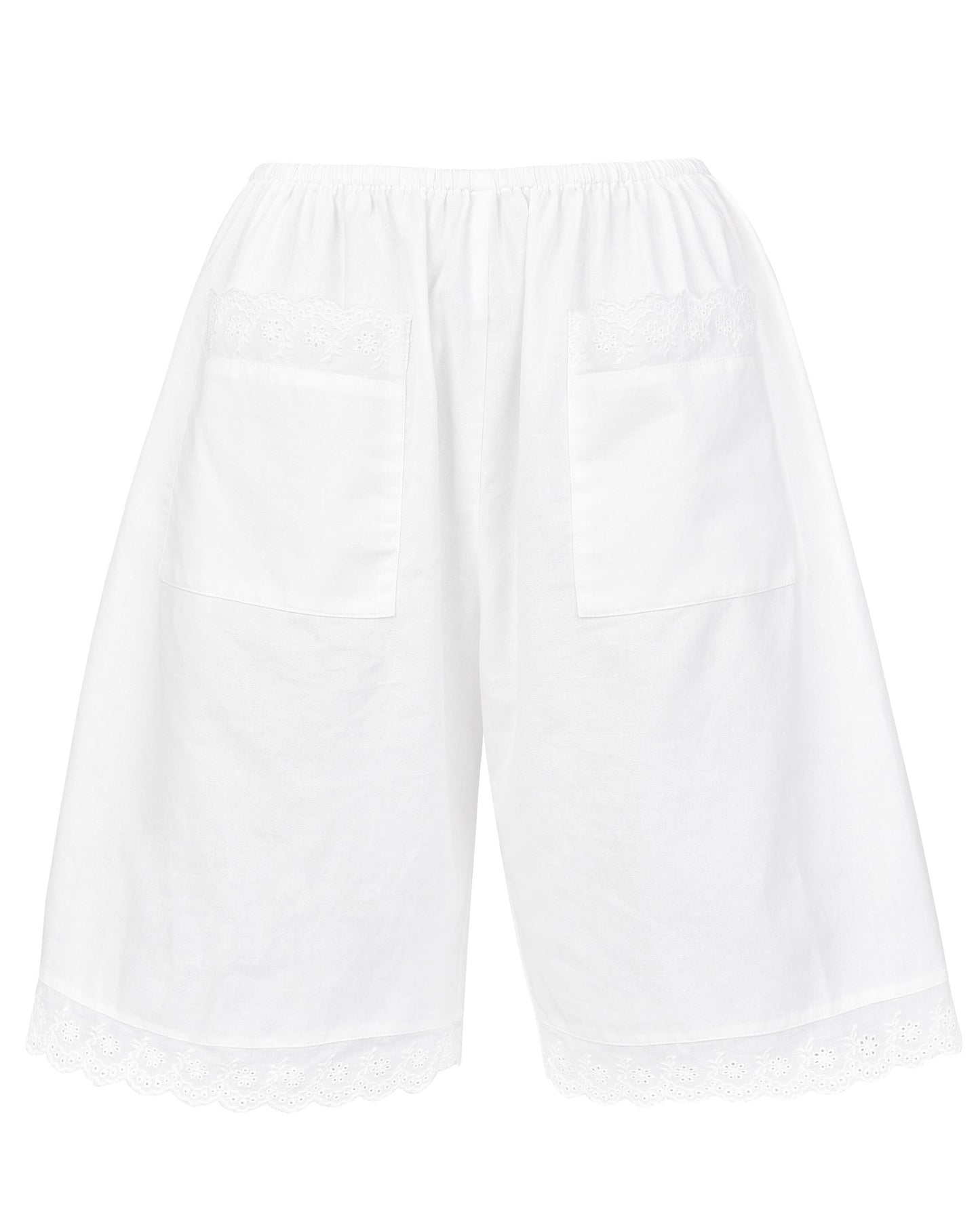 Lace Long Boxer - White