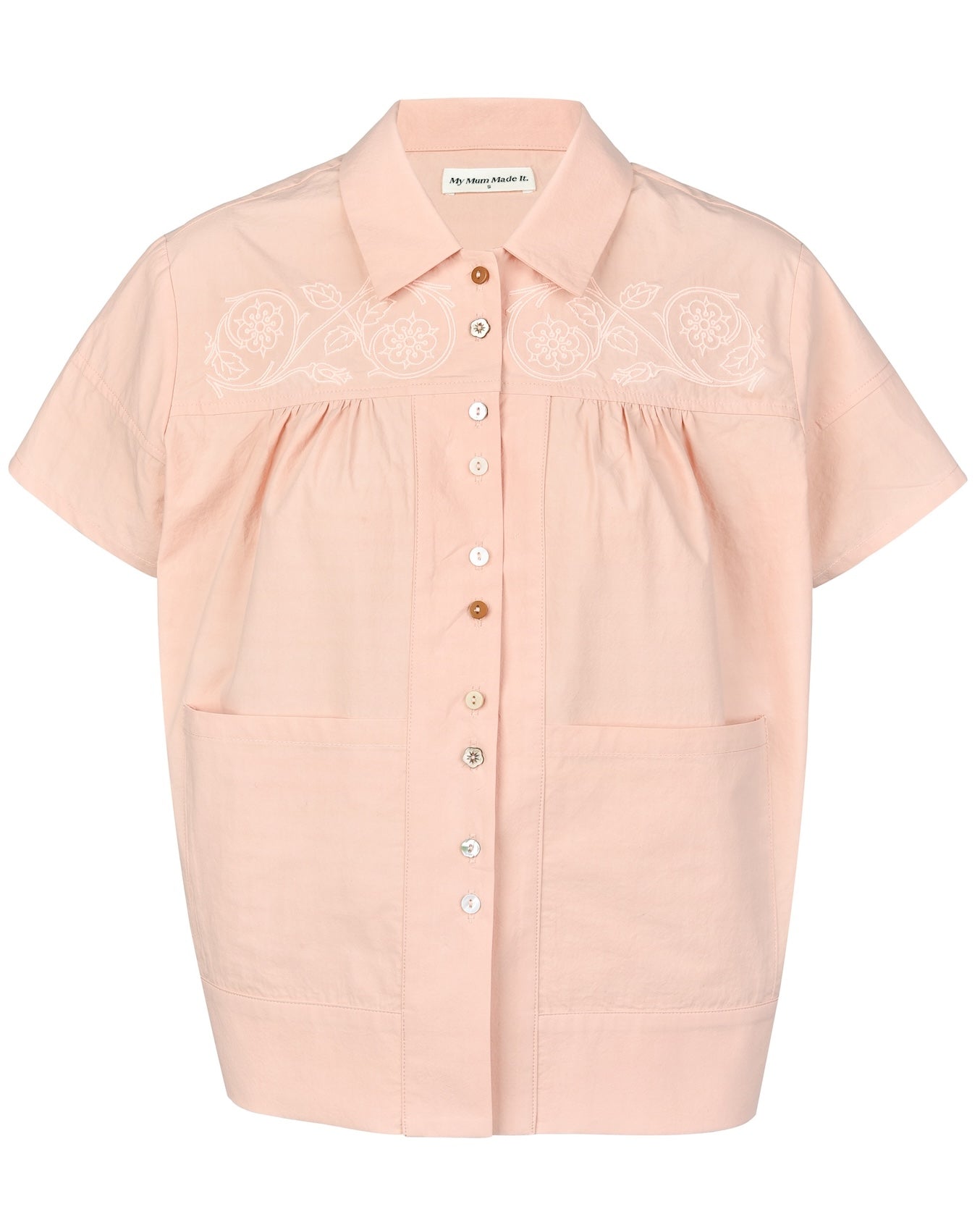 Embroidery Pocket Shirt - Peach