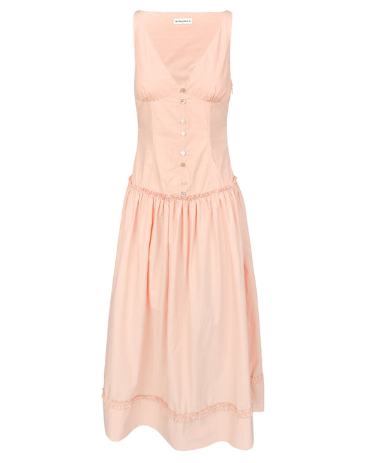 Button Maxi Dress - Peach