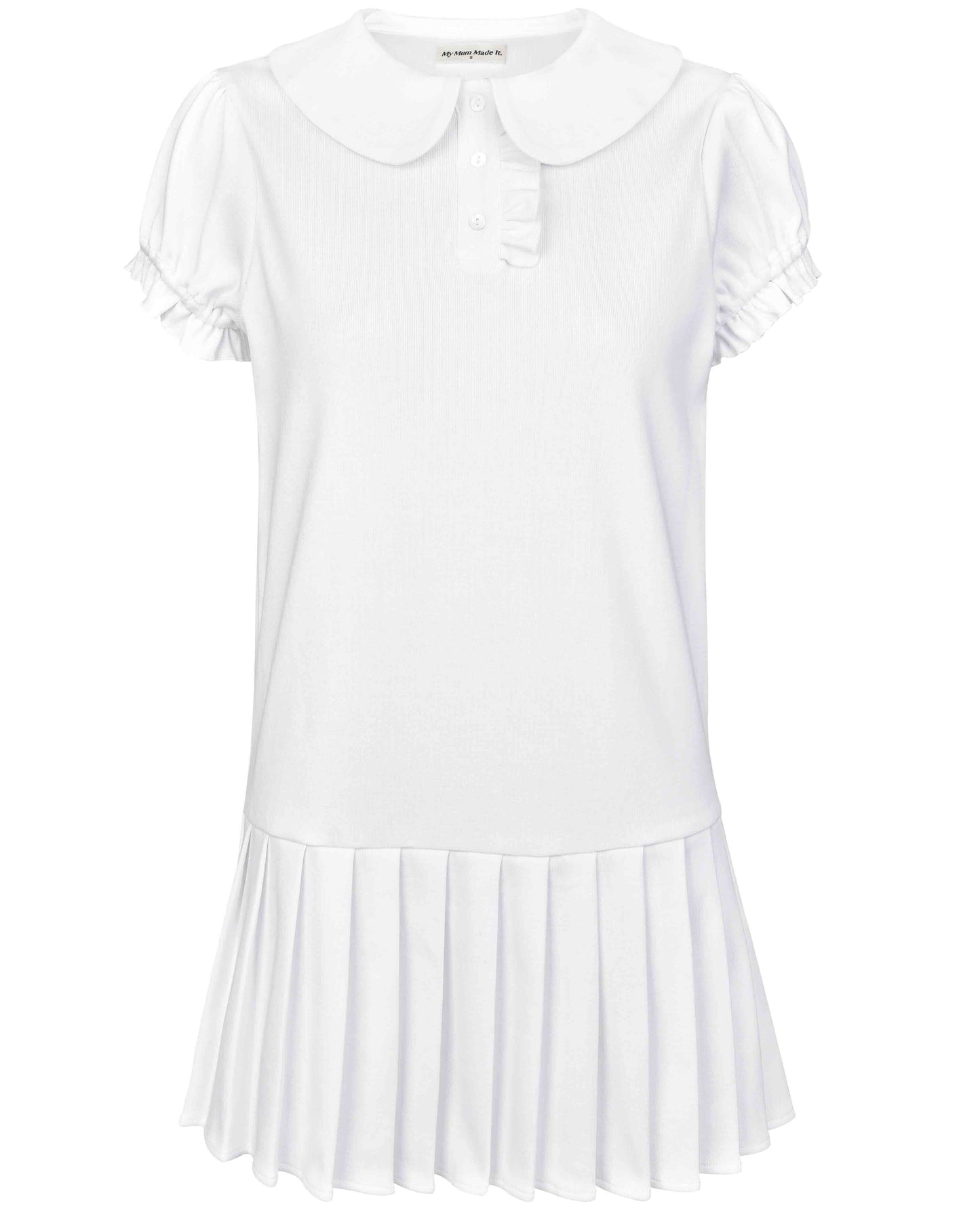 Polo Mini Pleat Dress - White