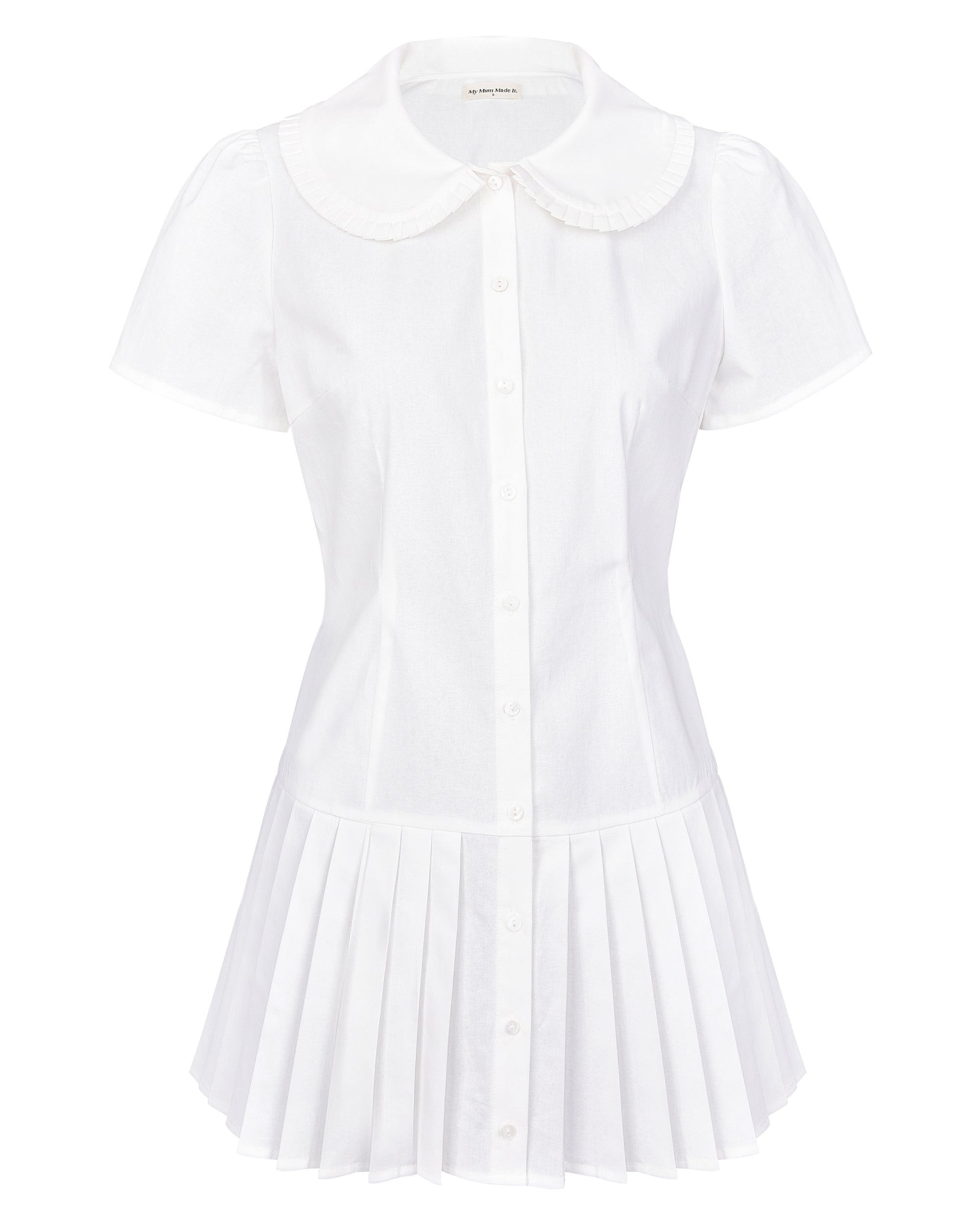 Short Sleeve Pleat Shirt Dress