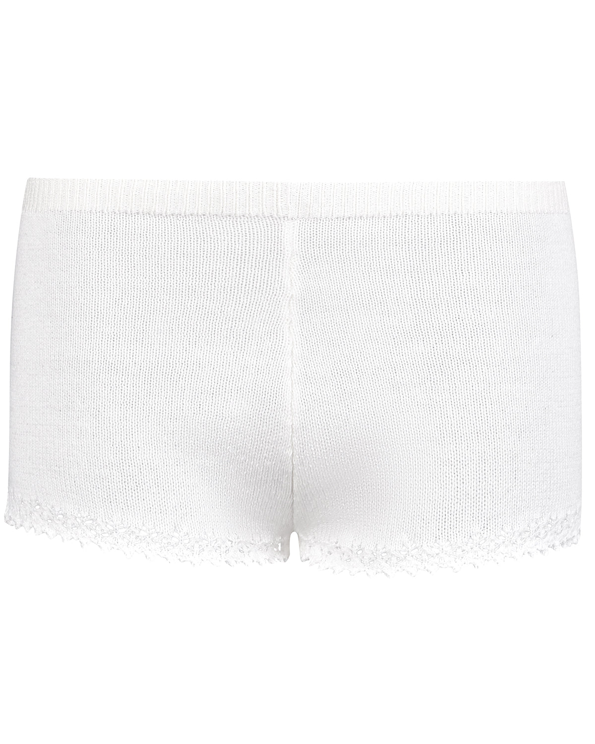 Lace Knit Micro Shorts - White