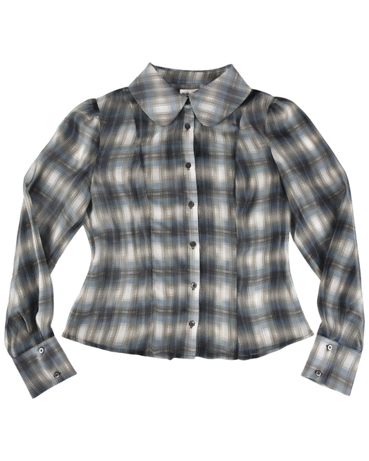 Blythe Blouse - Smoke Plaid