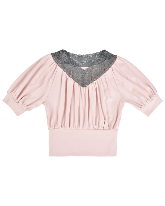 Blouson Puff Sleeve Top - Pink