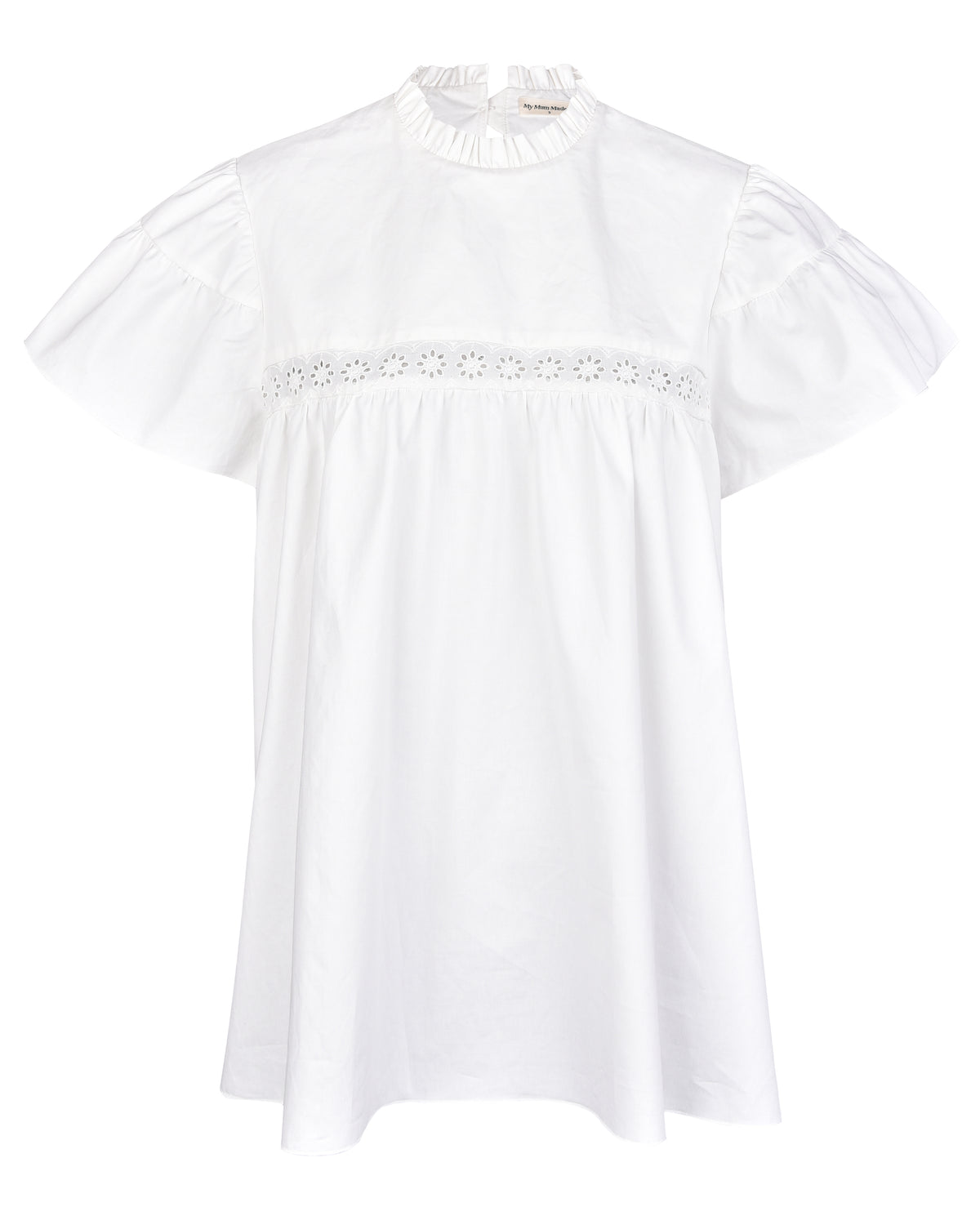 Cap Sleeve Babydoll Blouse - White