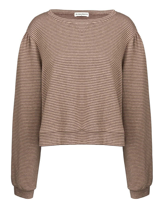 Fleece Logo Crewneck - Oak Stripe