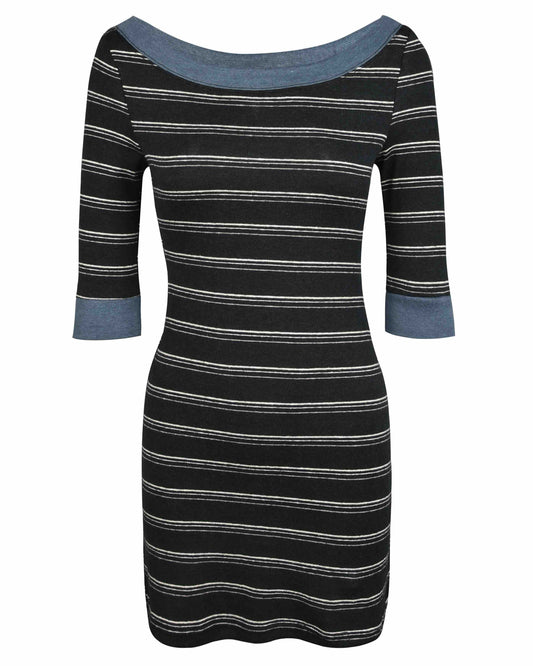 Boat Neck Stripe Dress - Sea Stripe