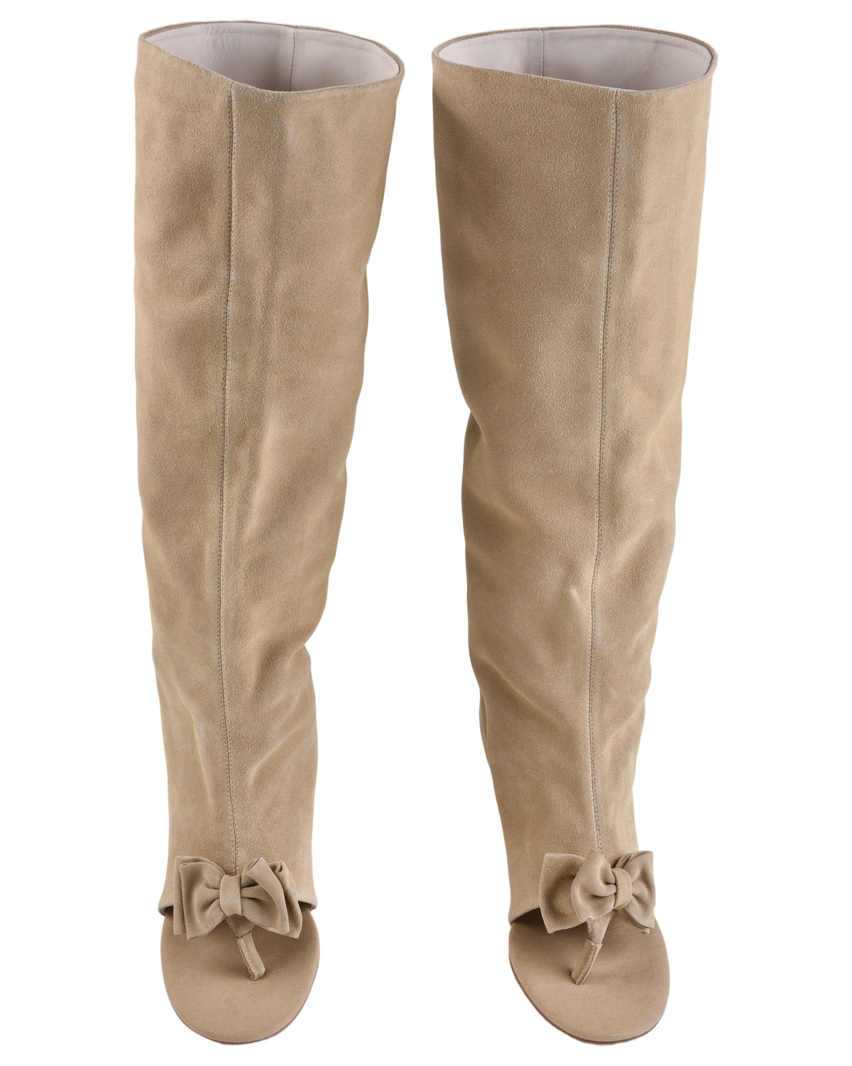 Odette Peep-Toe Wedge Boot - Suede Fawn