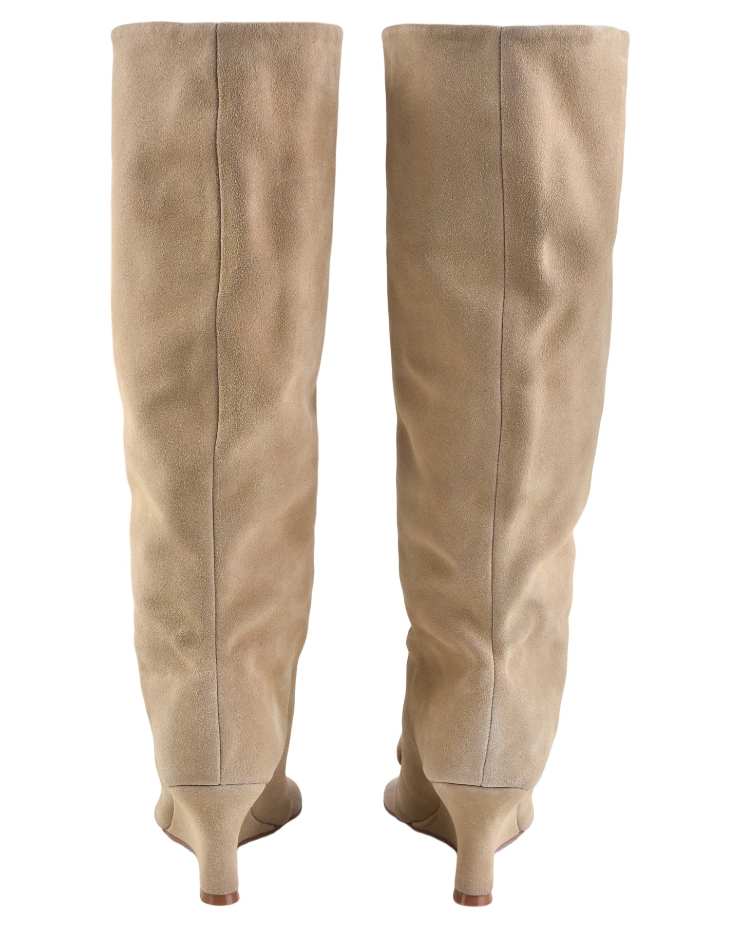 Odette Peep-Toe Wedge Boot - Suede Fawn