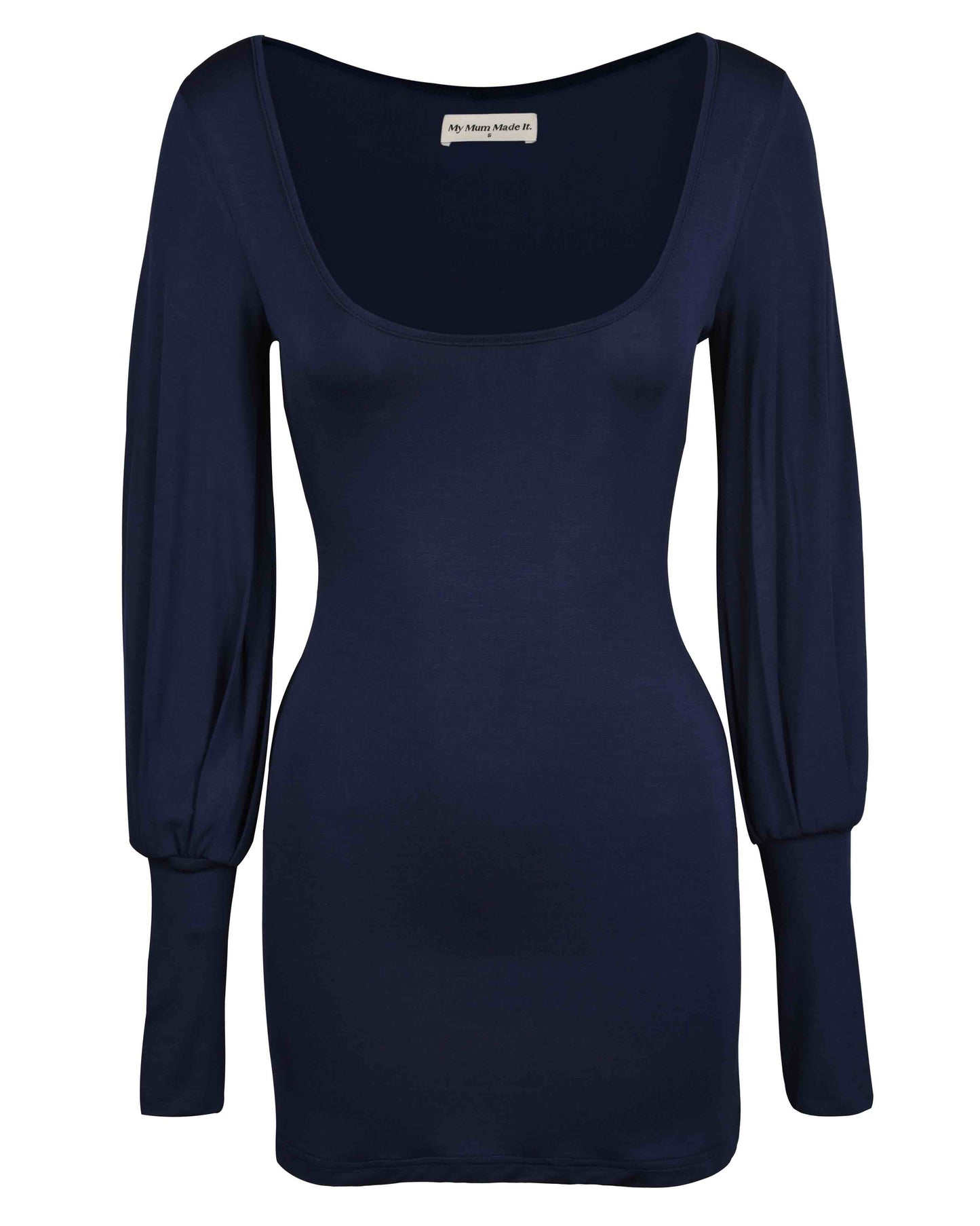 Balloon Sleeve Mini Dress - Navy