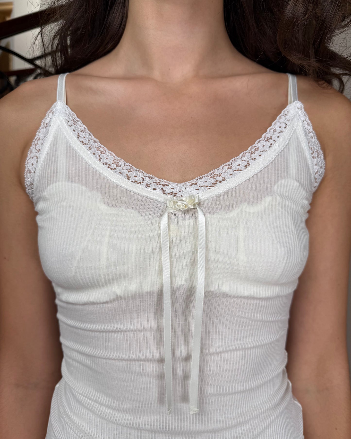 Lisse Rib Camisole - White