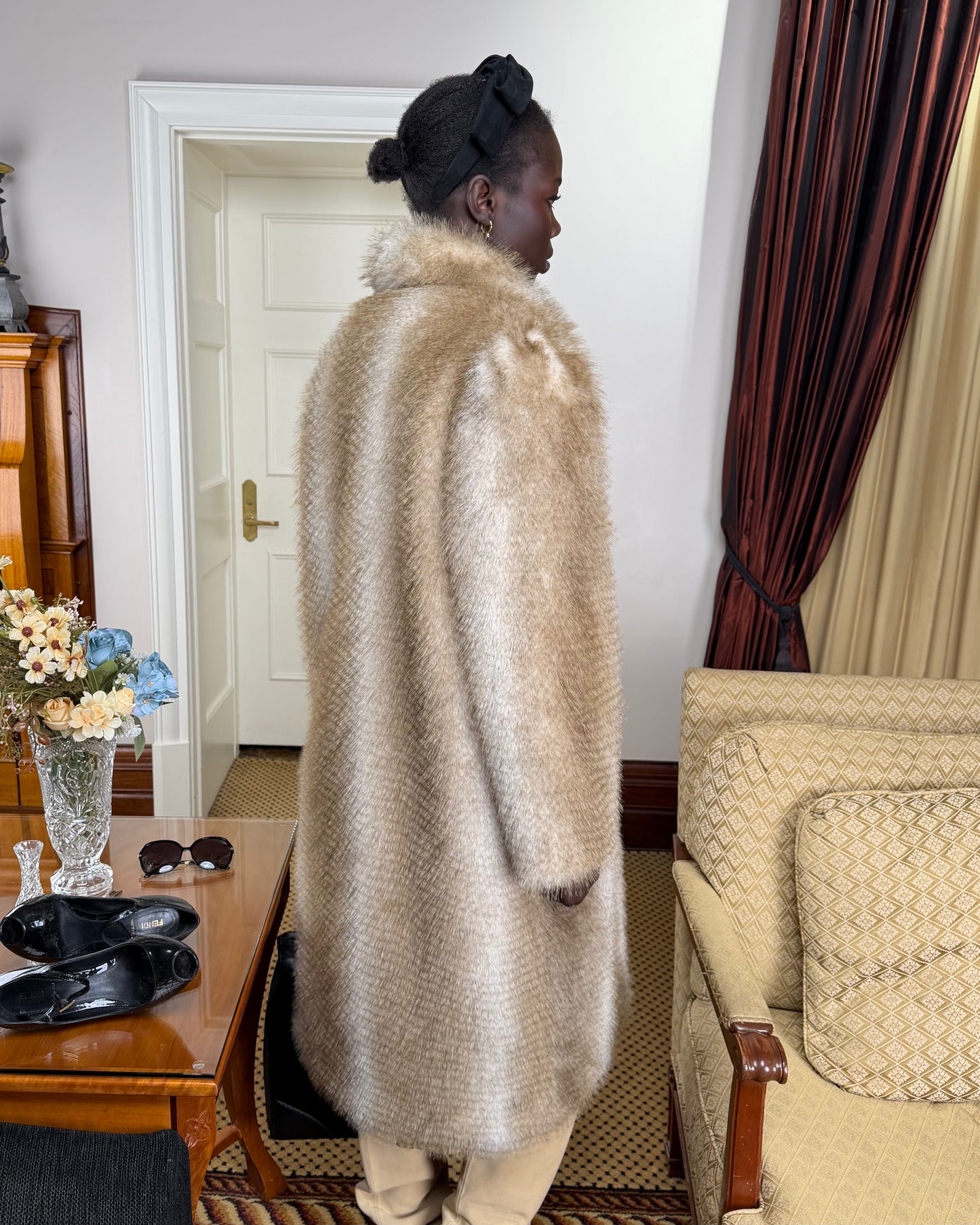 Chalet Coat Maxi - Sepia Fur