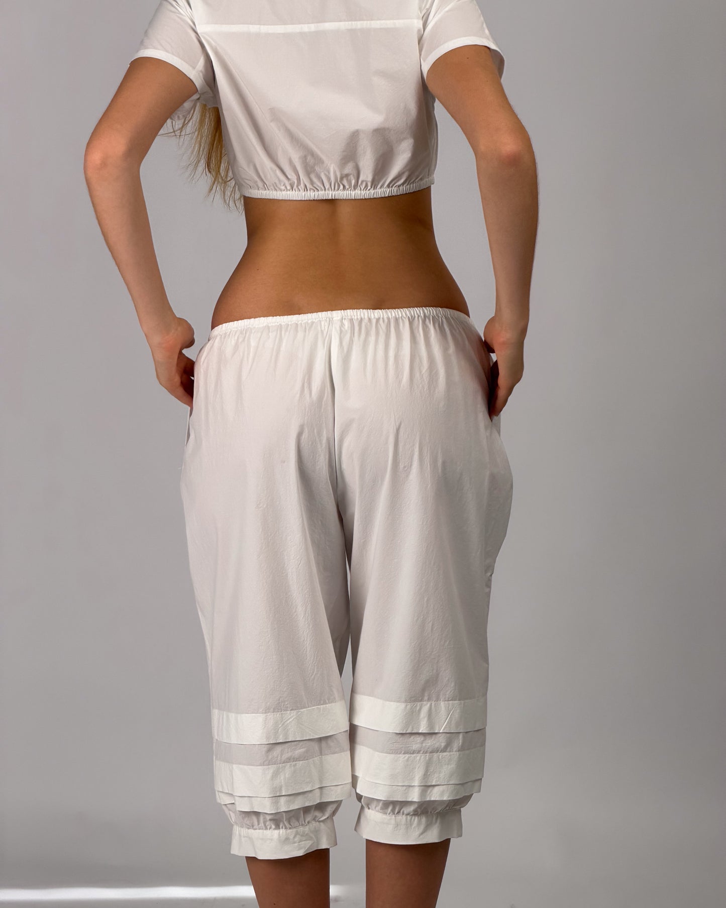 Sail Pleat Pants - White