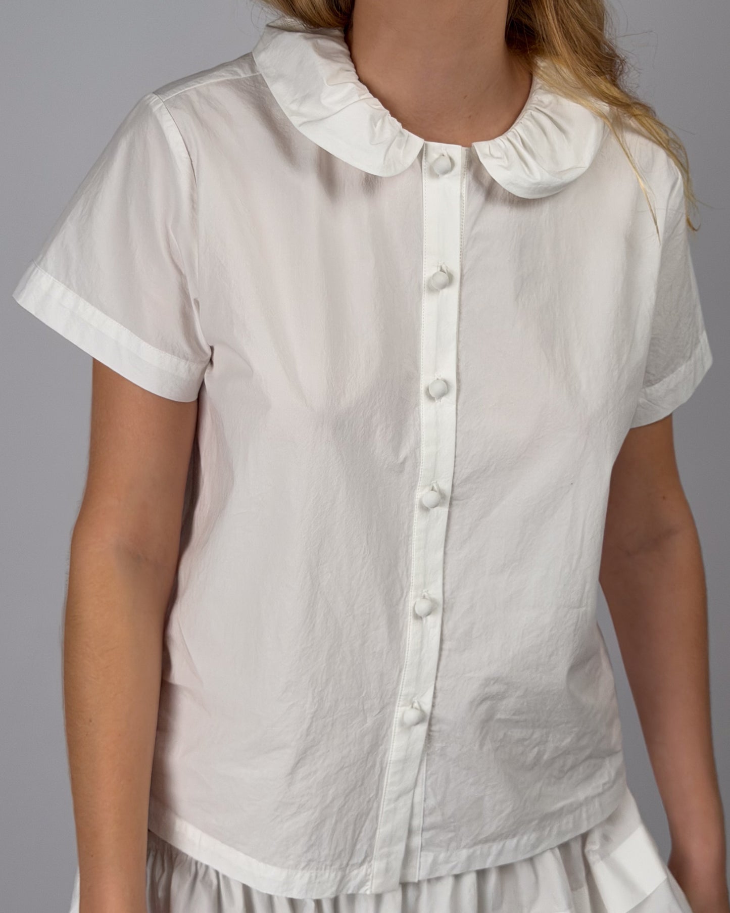 Esme Button Shirt - White