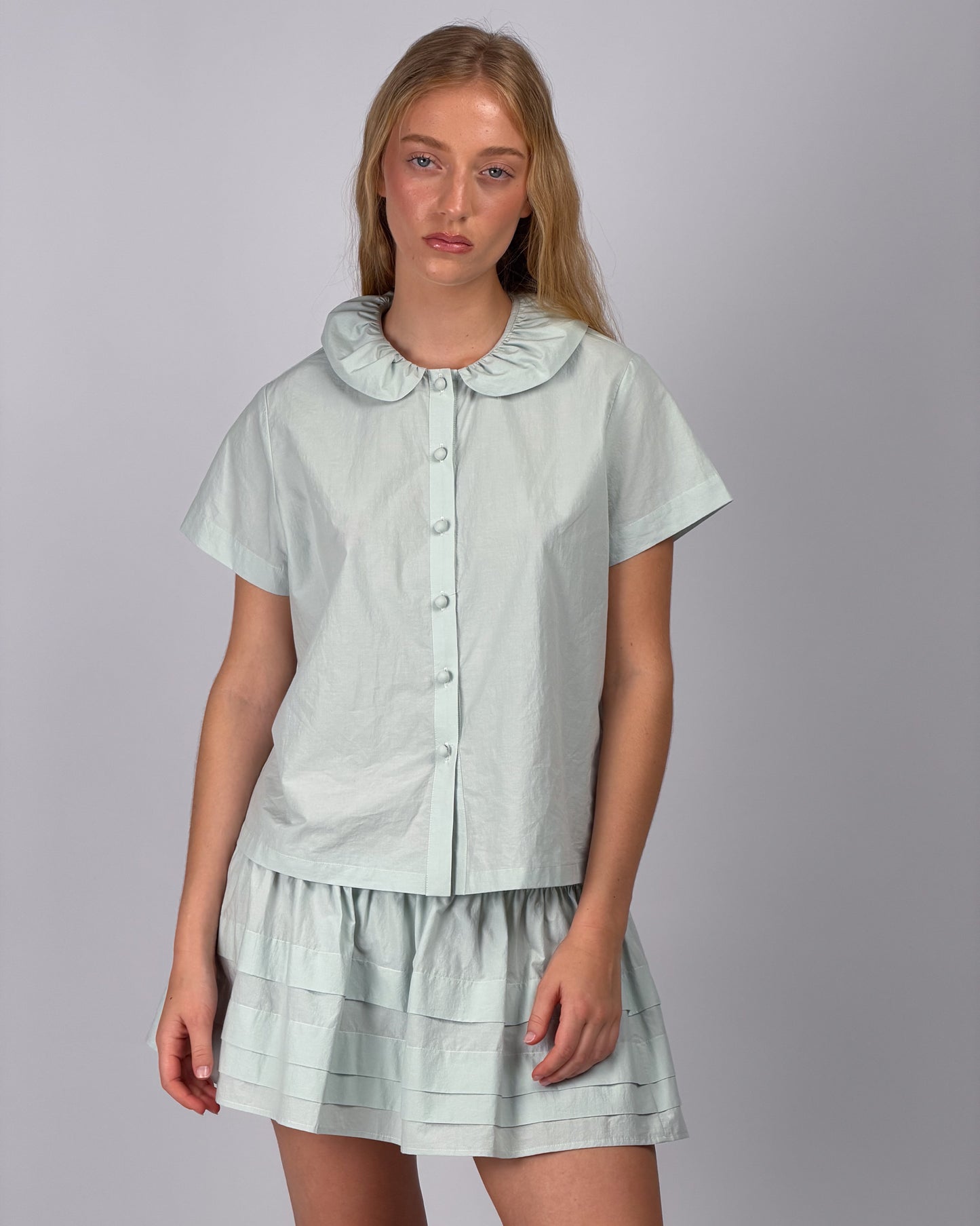 Esme Button Shirt - Mint