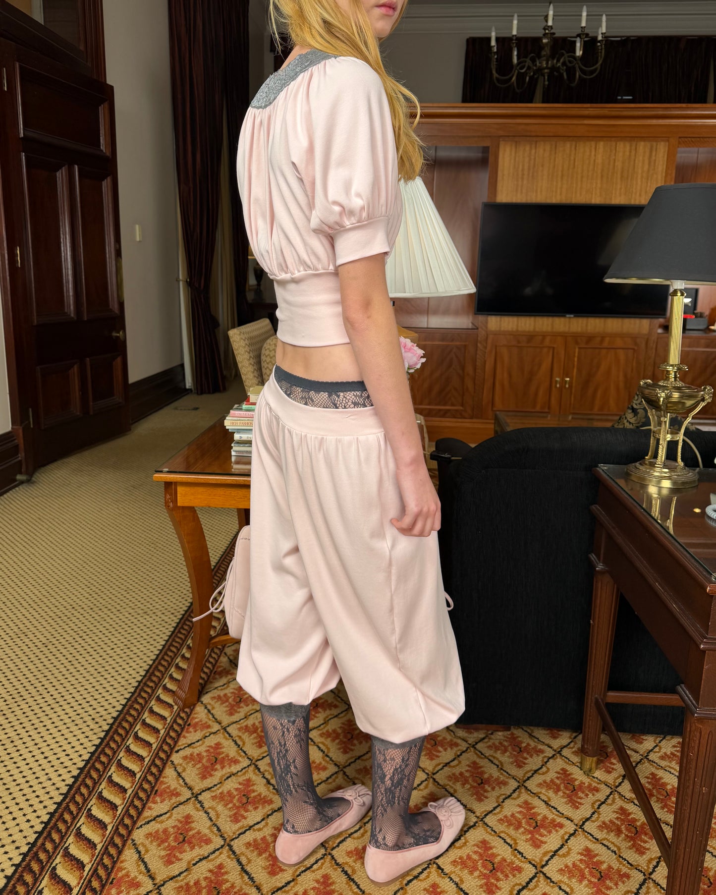 Blouson Capri Pant - Pink