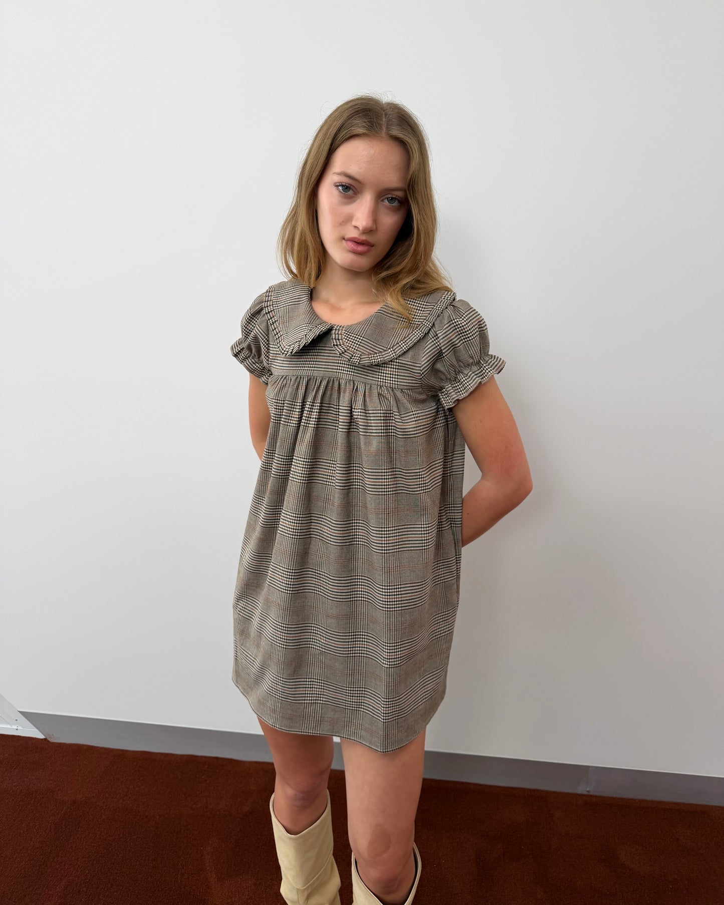 Babydoll Dress - Dark Plaid