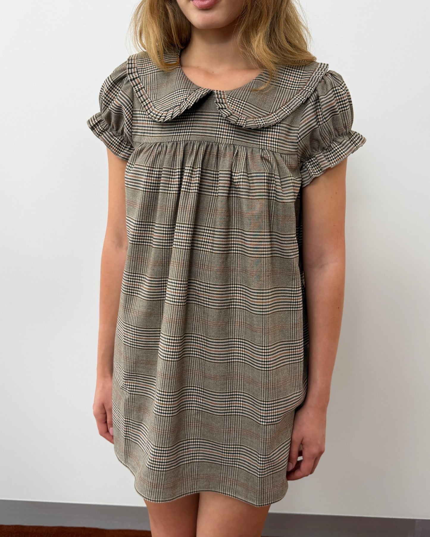 Babydoll Dress - Dark Plaid
