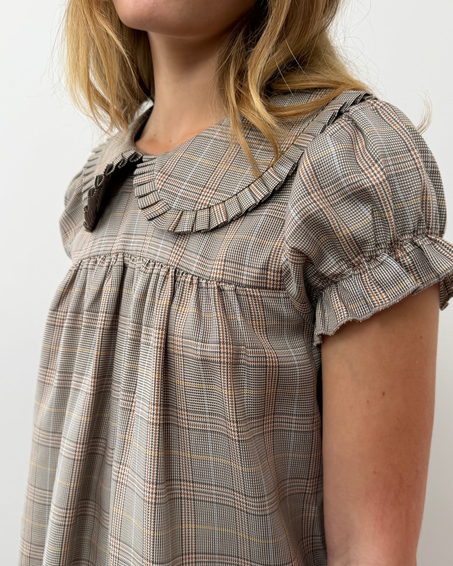 Babydoll Dress - Brown Plaid