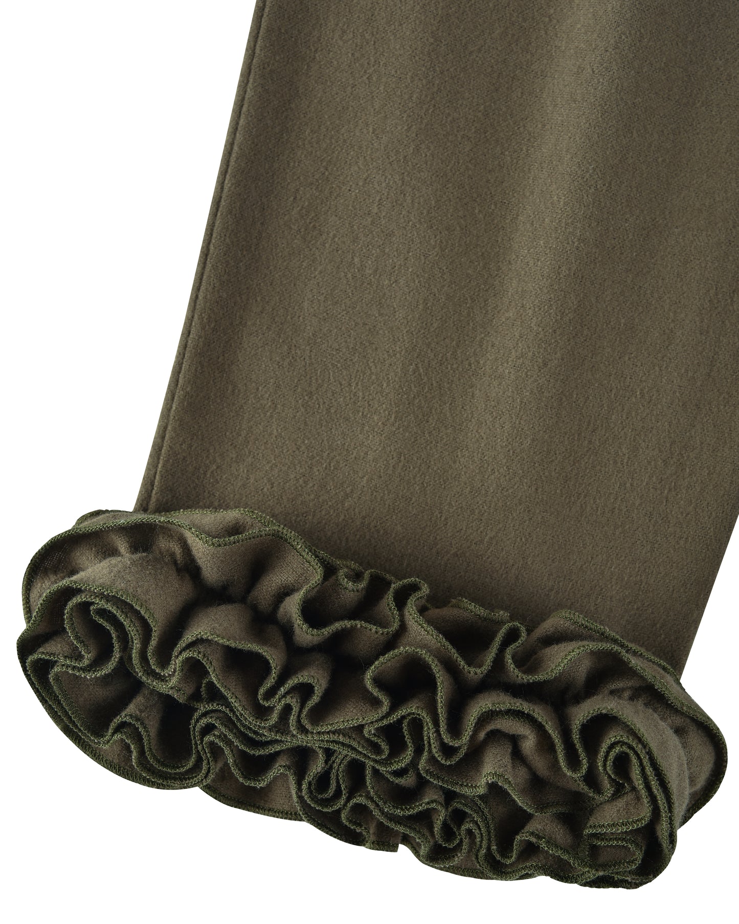 Mini Flannel Ruffle Pant - Eucalyptus