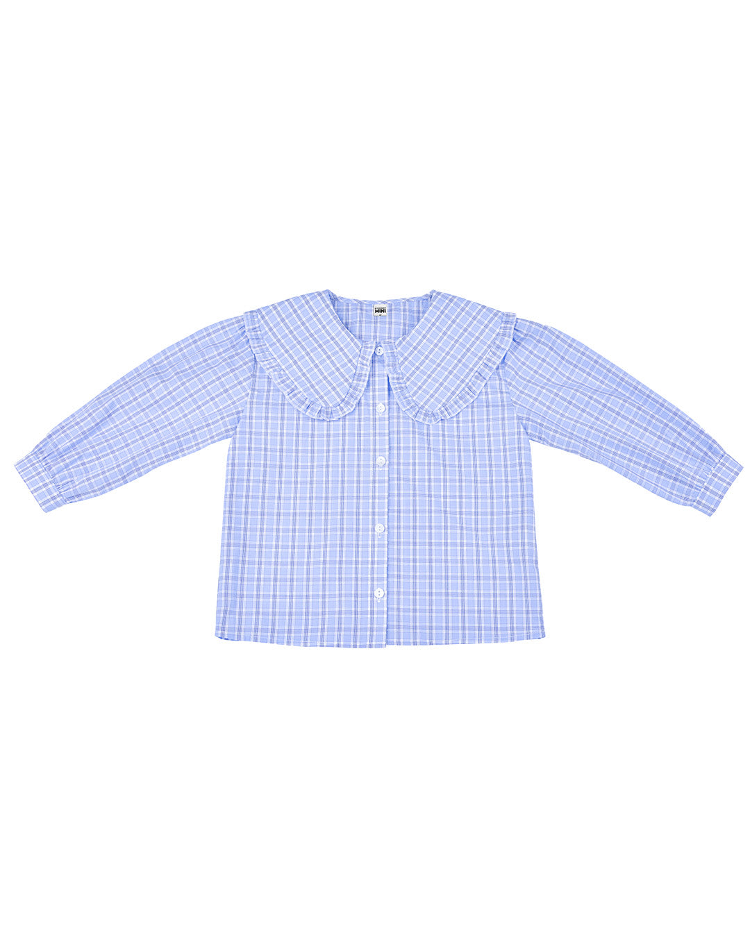 Collar Blouse - Sky Blue Check (Mini)
