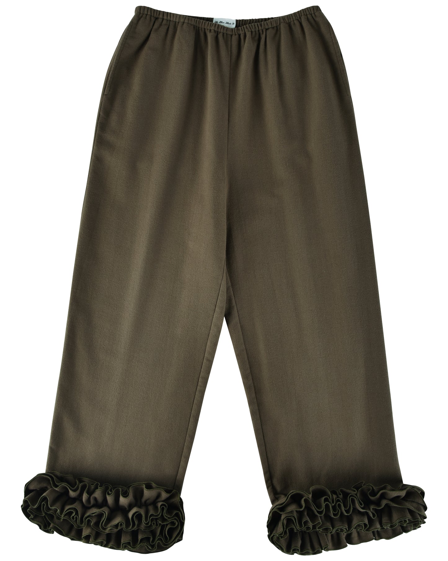 Flannel Ruffle Pant - Eucalyptus