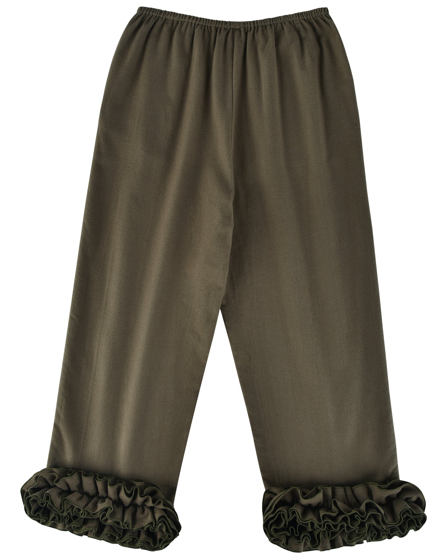 Flannel Ruffle Pant - Eucalyptus