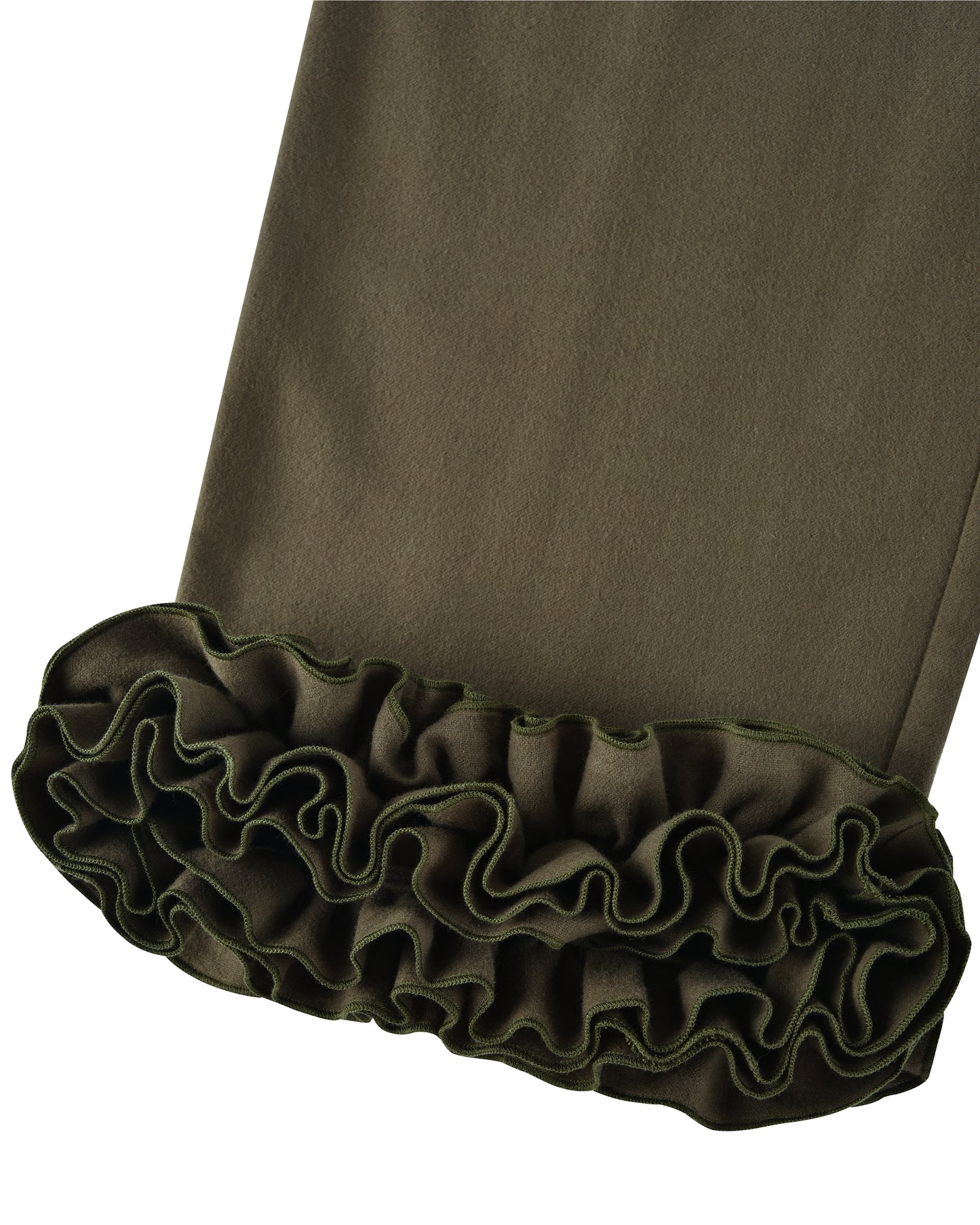 Flannel Ruffle Pant - Eucalyptus