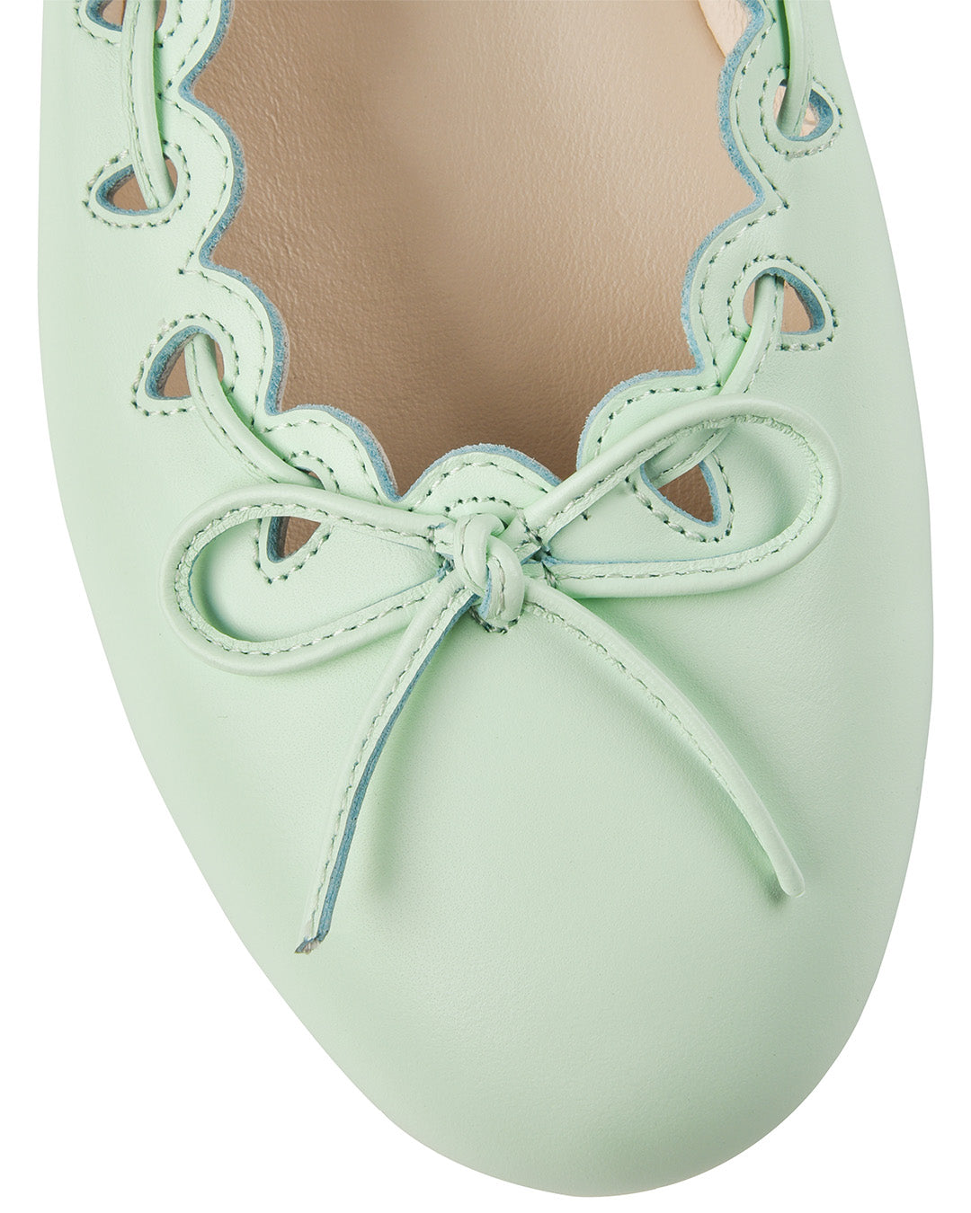 Ribbon Stitch Ballet Flats - Mint