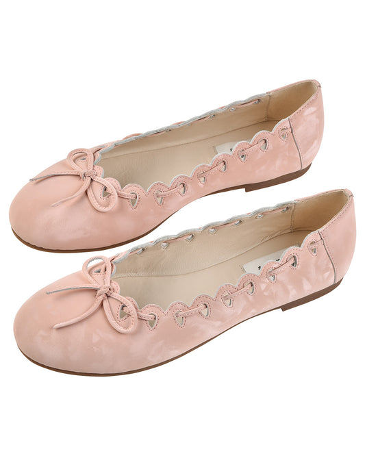 Ribbon Stitch Ballet Flats - Rose Veil