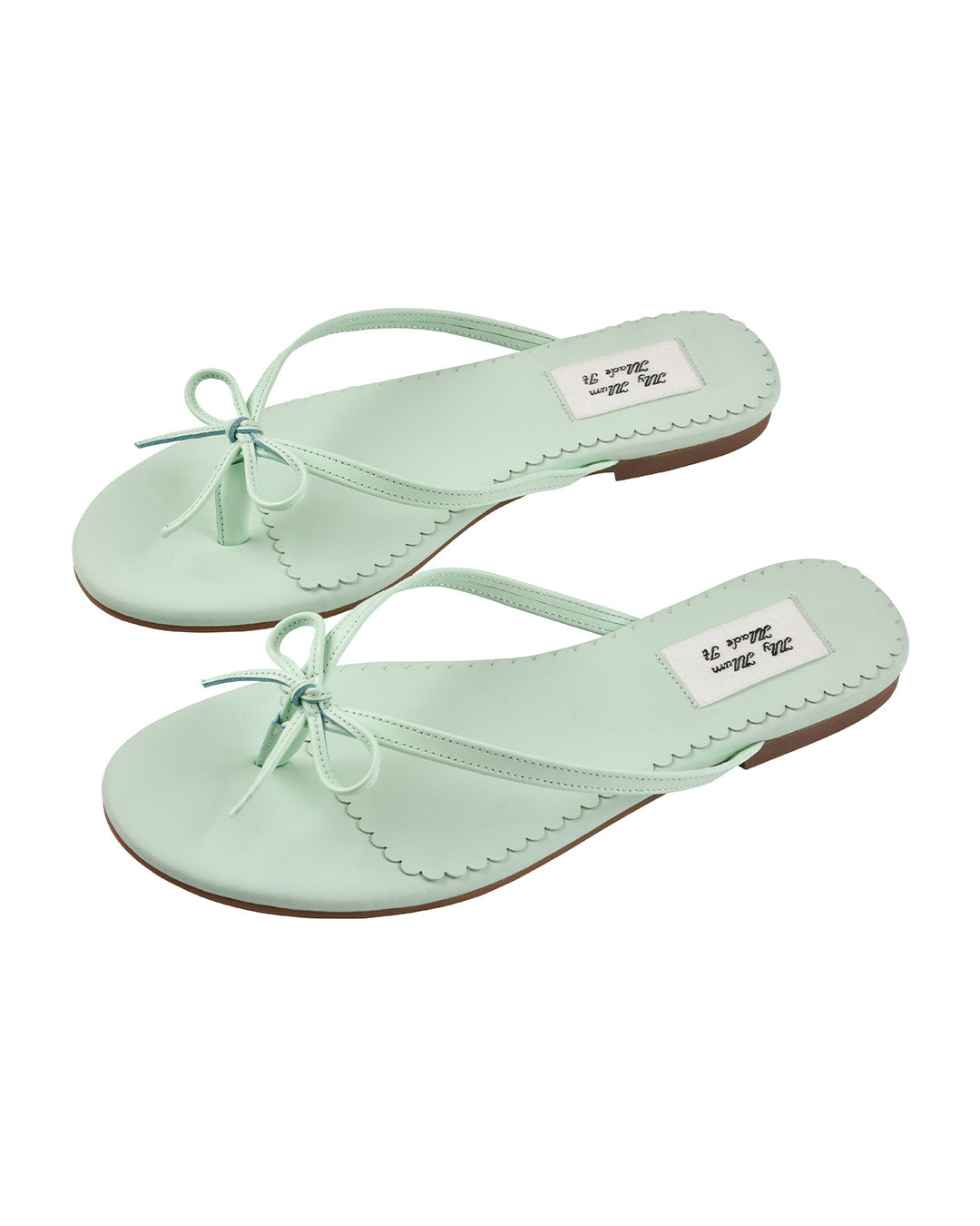 Ribbon Stitch Flip Flops - Mint
