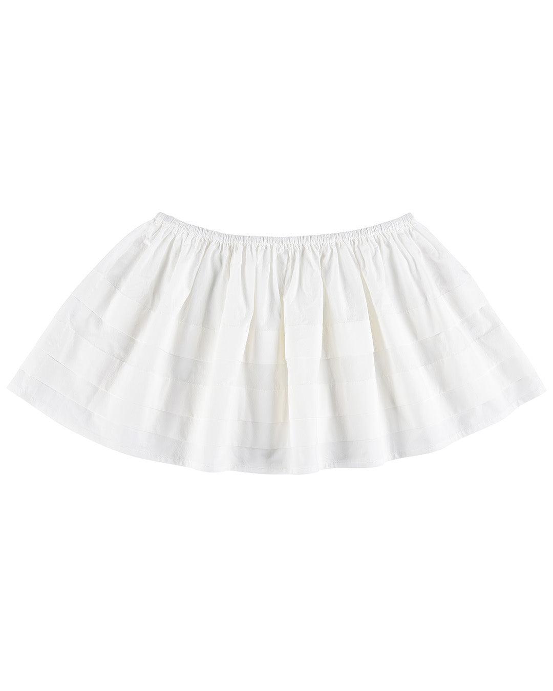 Tiered Pleat Mini Skirt - White