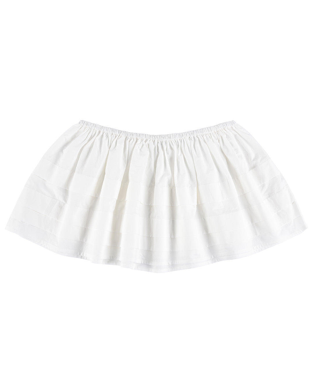 Tiered Pleat Mini Skirt - White