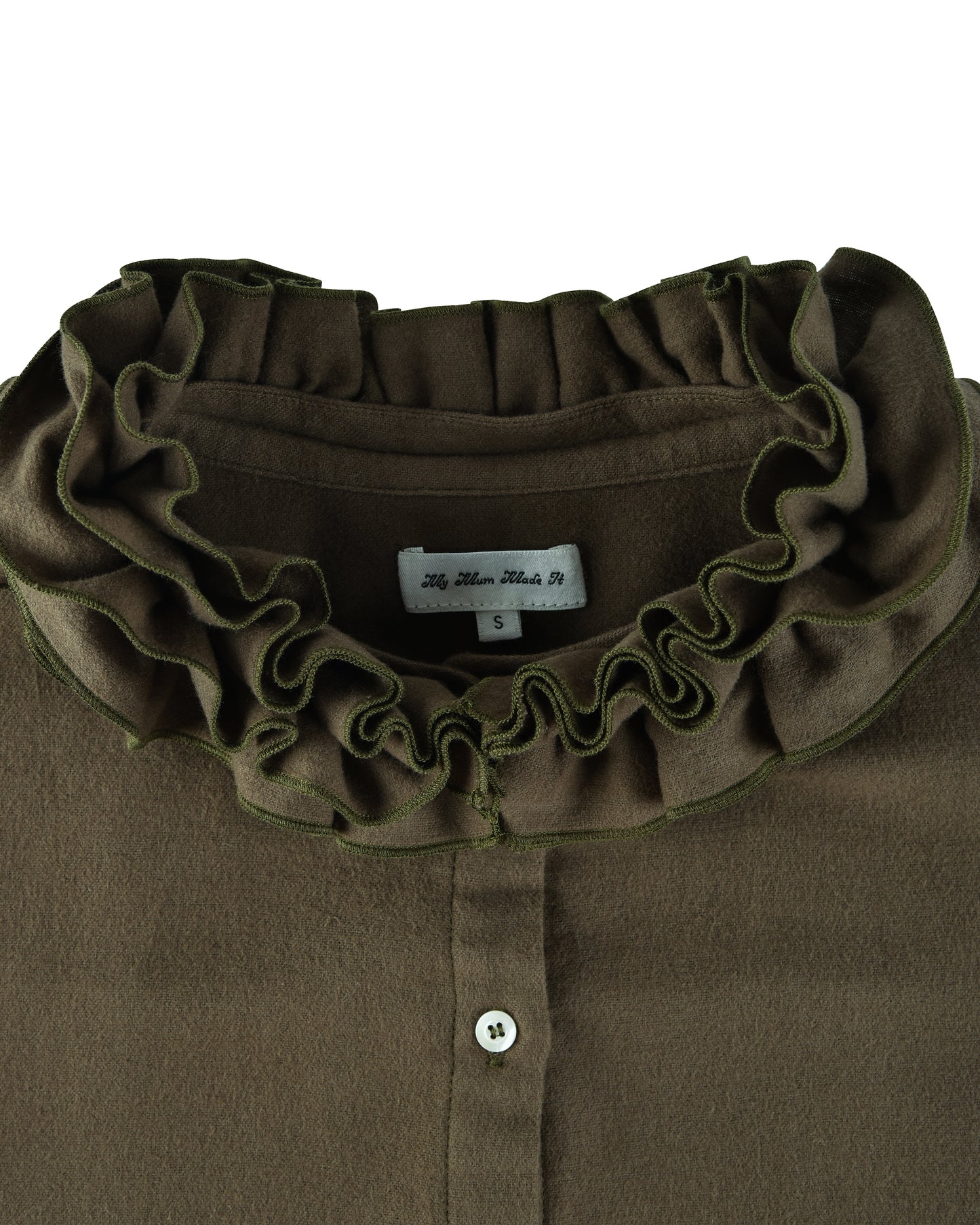 Flannel Ruffle Blouse - Eucalyptus