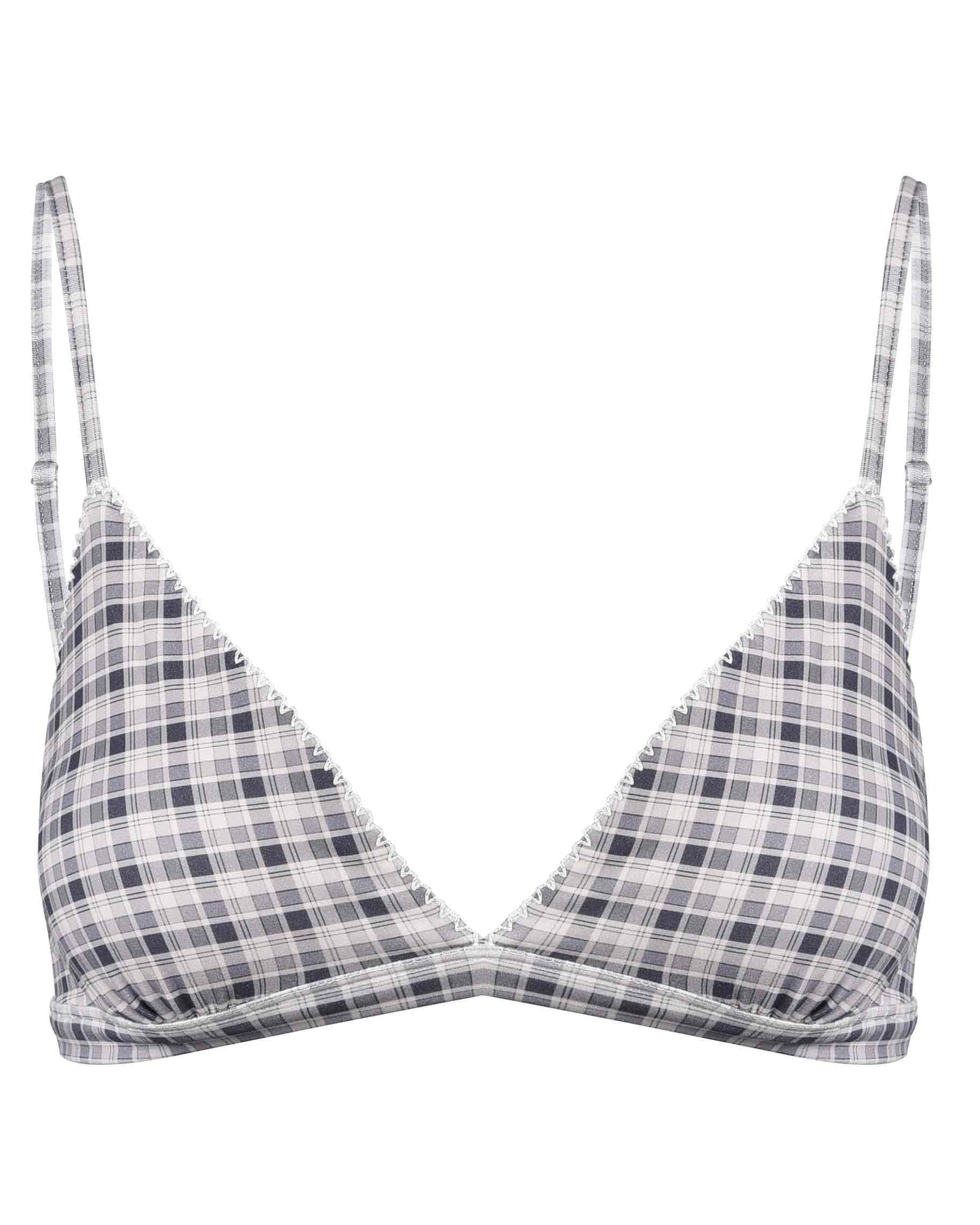 Breeze Bikini Top - Faded Blue Check