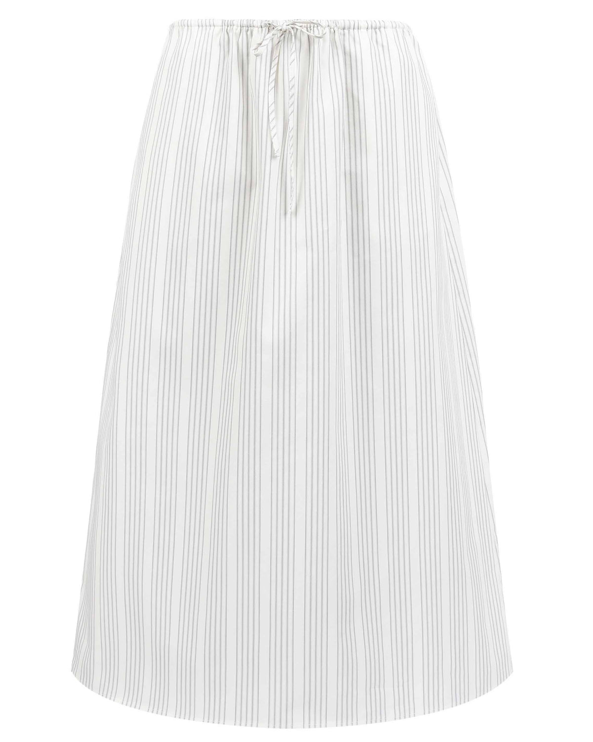 Drawstring Maxi Skirt - Chalk Stripe