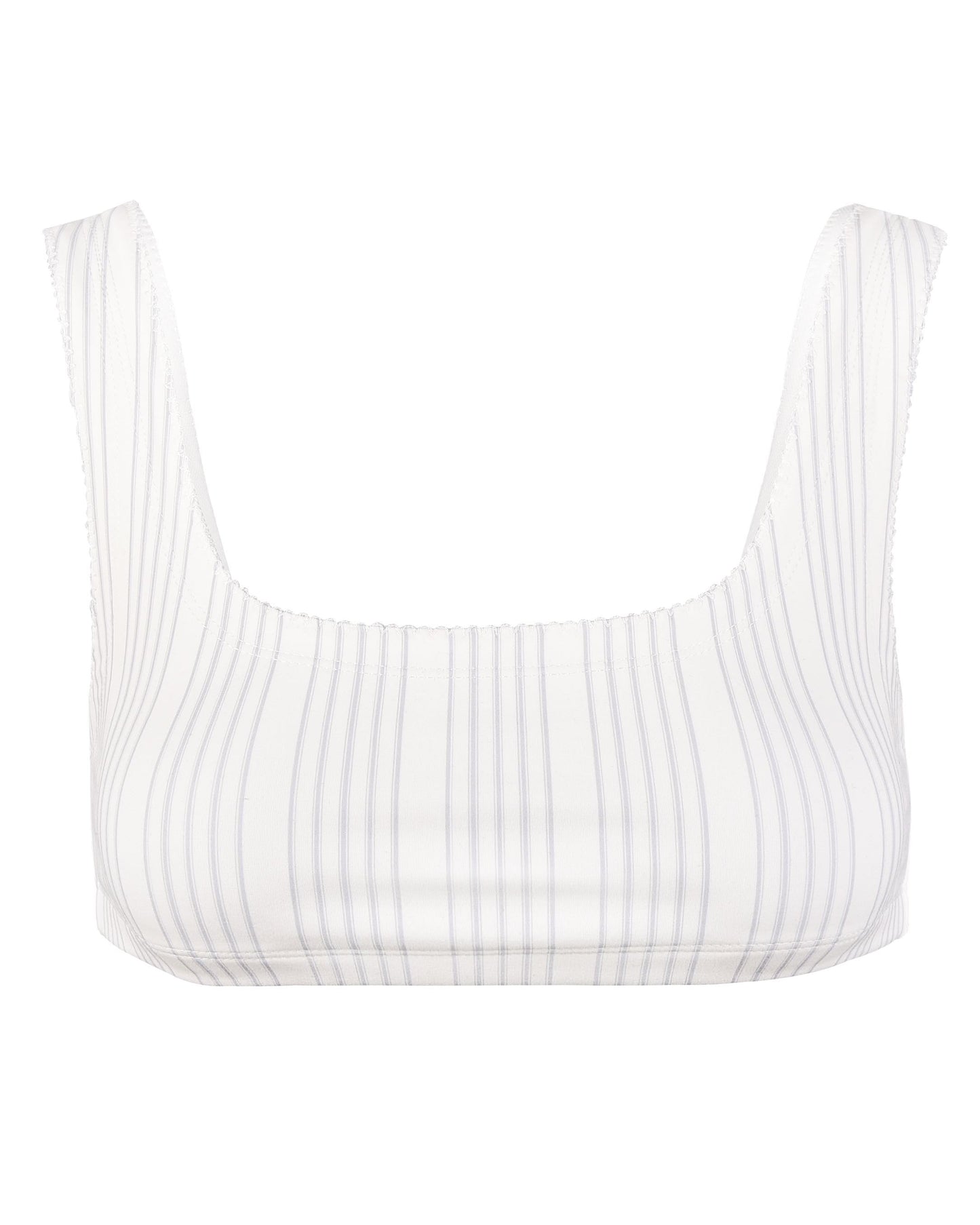 Swim Crop - Chalk Stripe